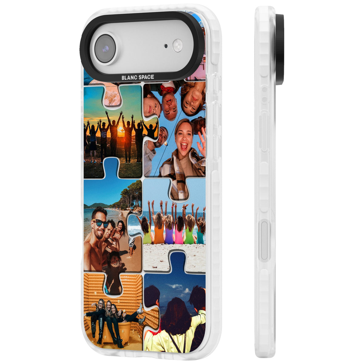 Personalised Jigsaw Photo Grid iPhone Air Impact Clear Phone Case side