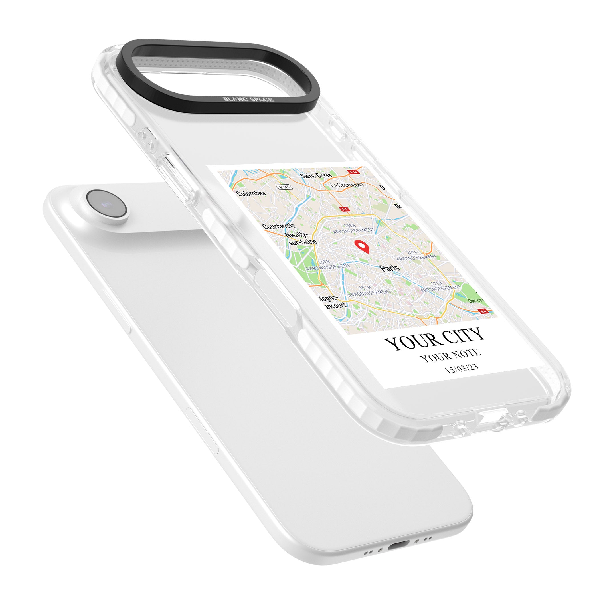 Personalised World Map iPhone 17 Air Impact Clear Phone Case Colours