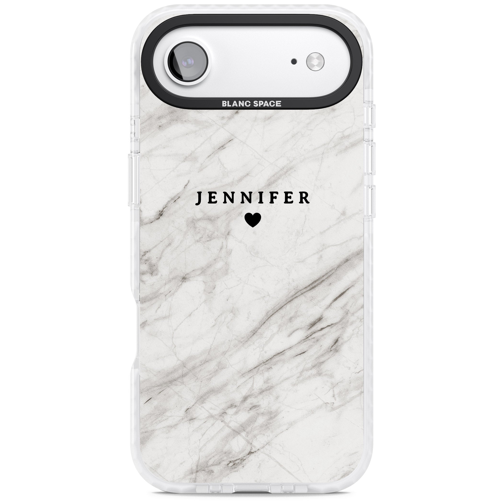 Personalised Light Grey Marble iPhone 17 Air Impact Clear Phone Case