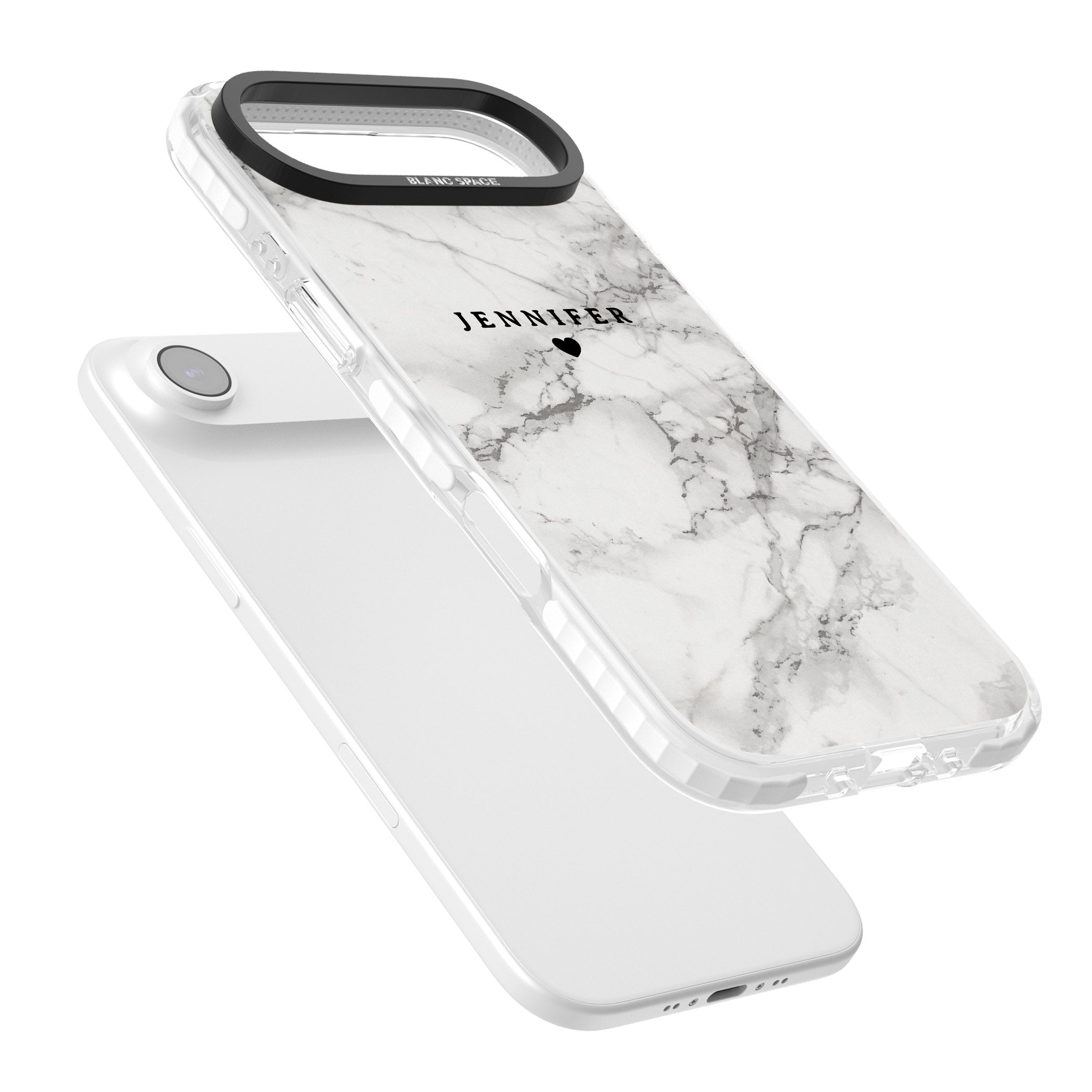 Personalised Classic Grey Marble iPhone 17 Air Impact Clear Phone Case Colours