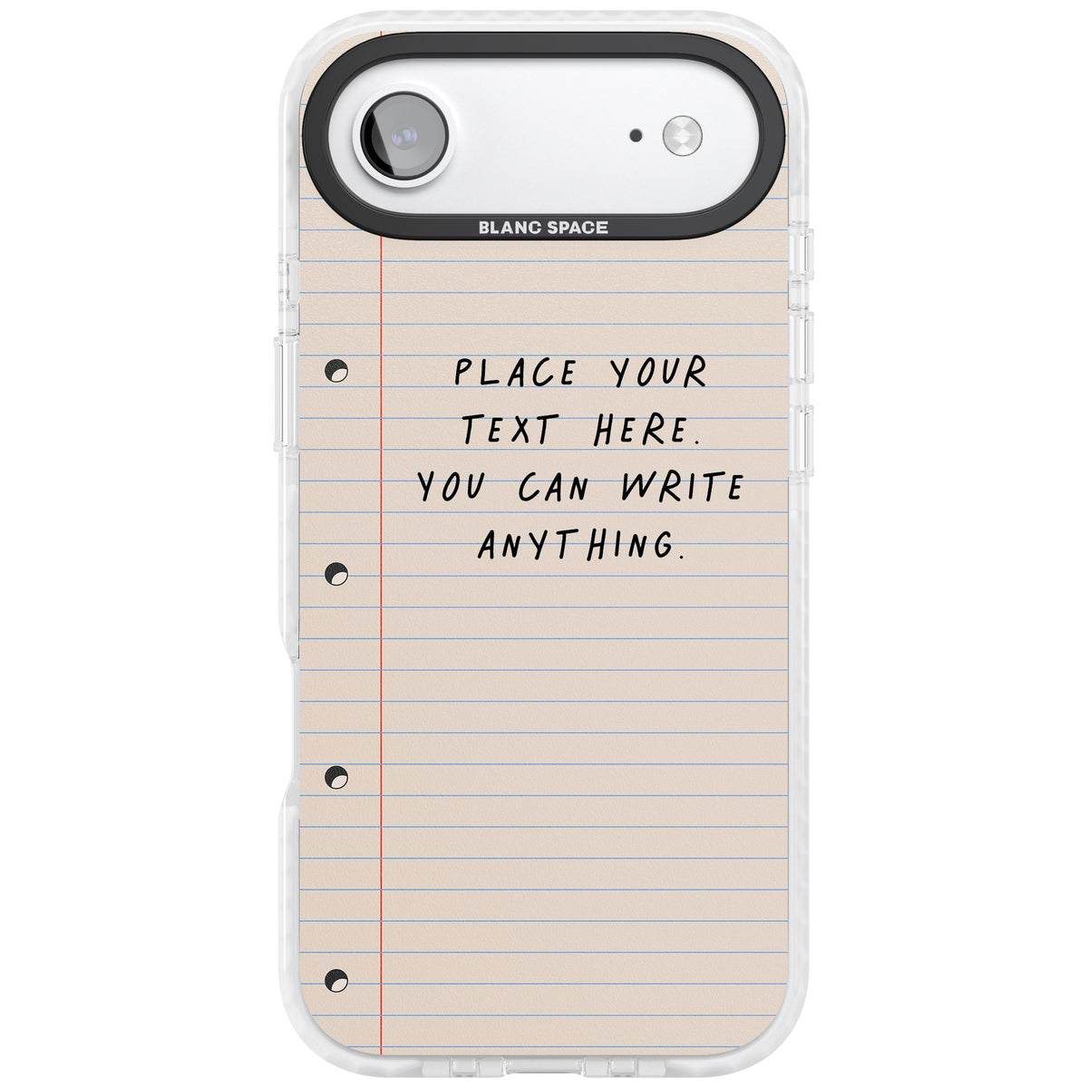 Personalised Lined Paper iPhone Air Impact Clear Phone Case front