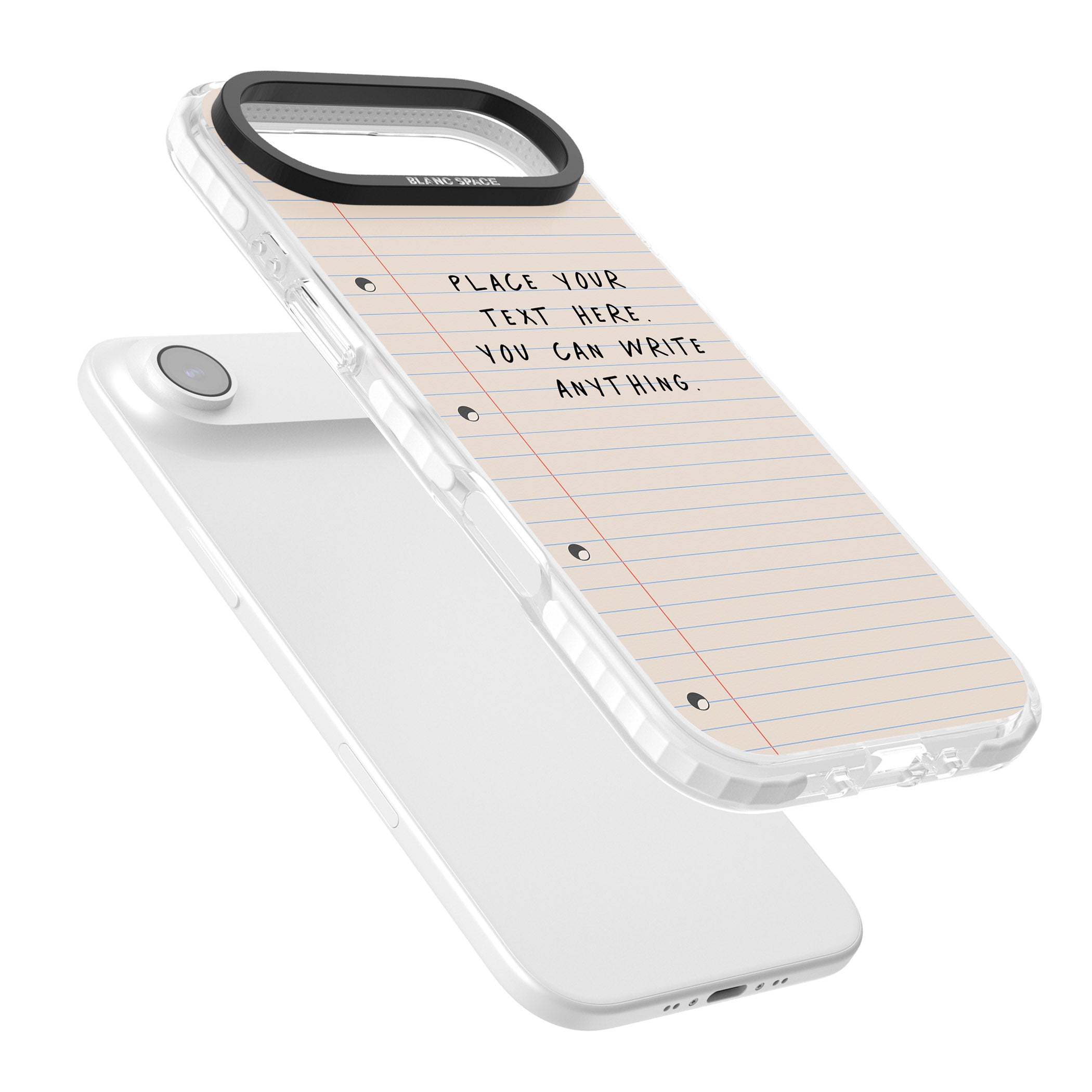 Personalised Lined Paper iPhone 17 Air Impact Clear Phone Case Colours