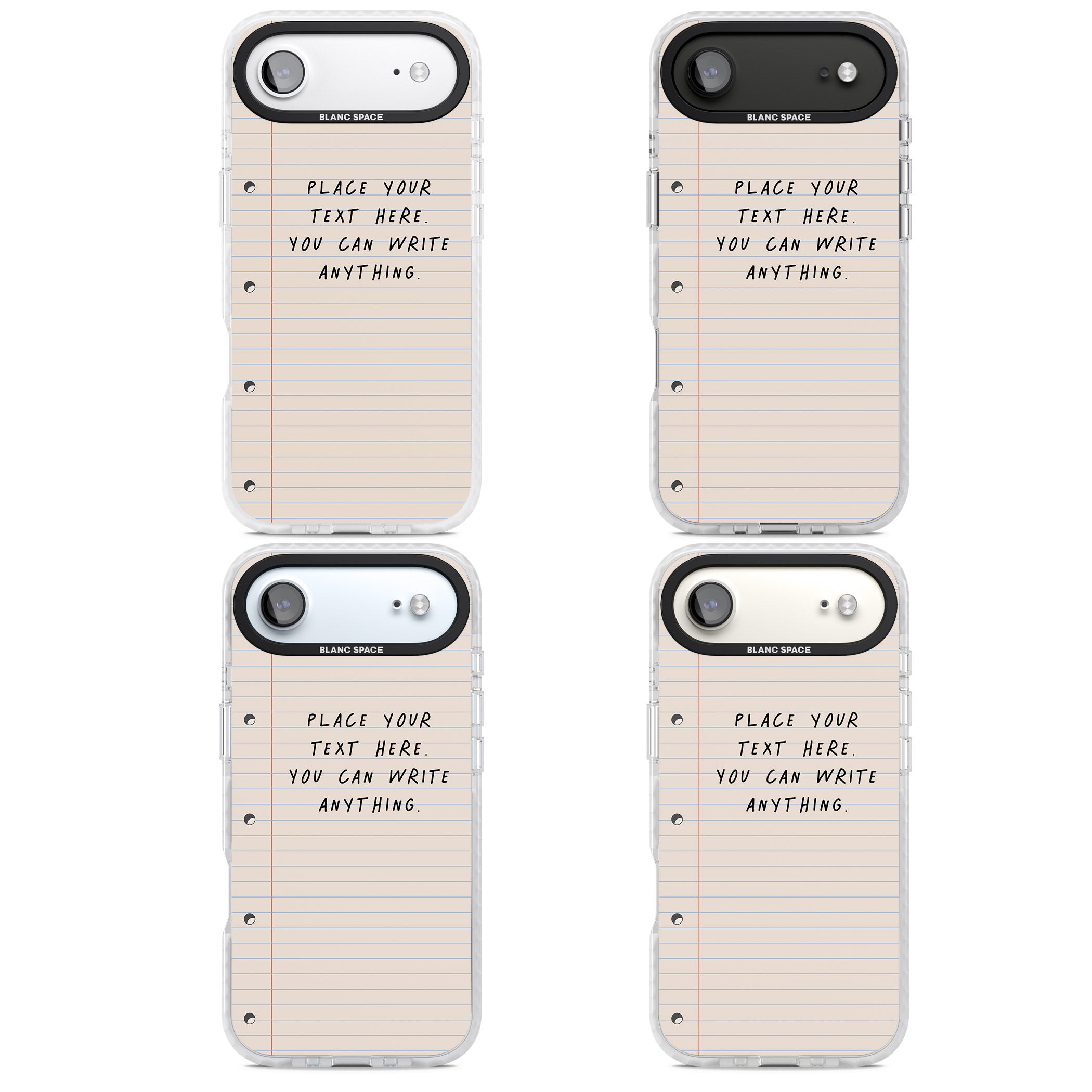 Personalised Lined Paper iPhone 17 Air Impact Clear Phone Case APT Impact Protection