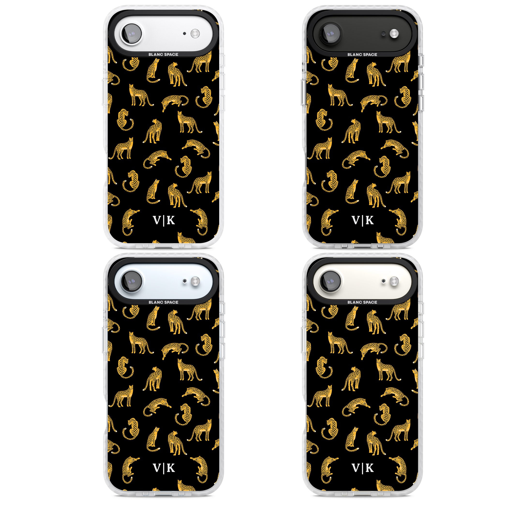 Personalised Gold Cheetah Pattern iPhone 17 Air Impact Clear Phone Case APT Impact Protection