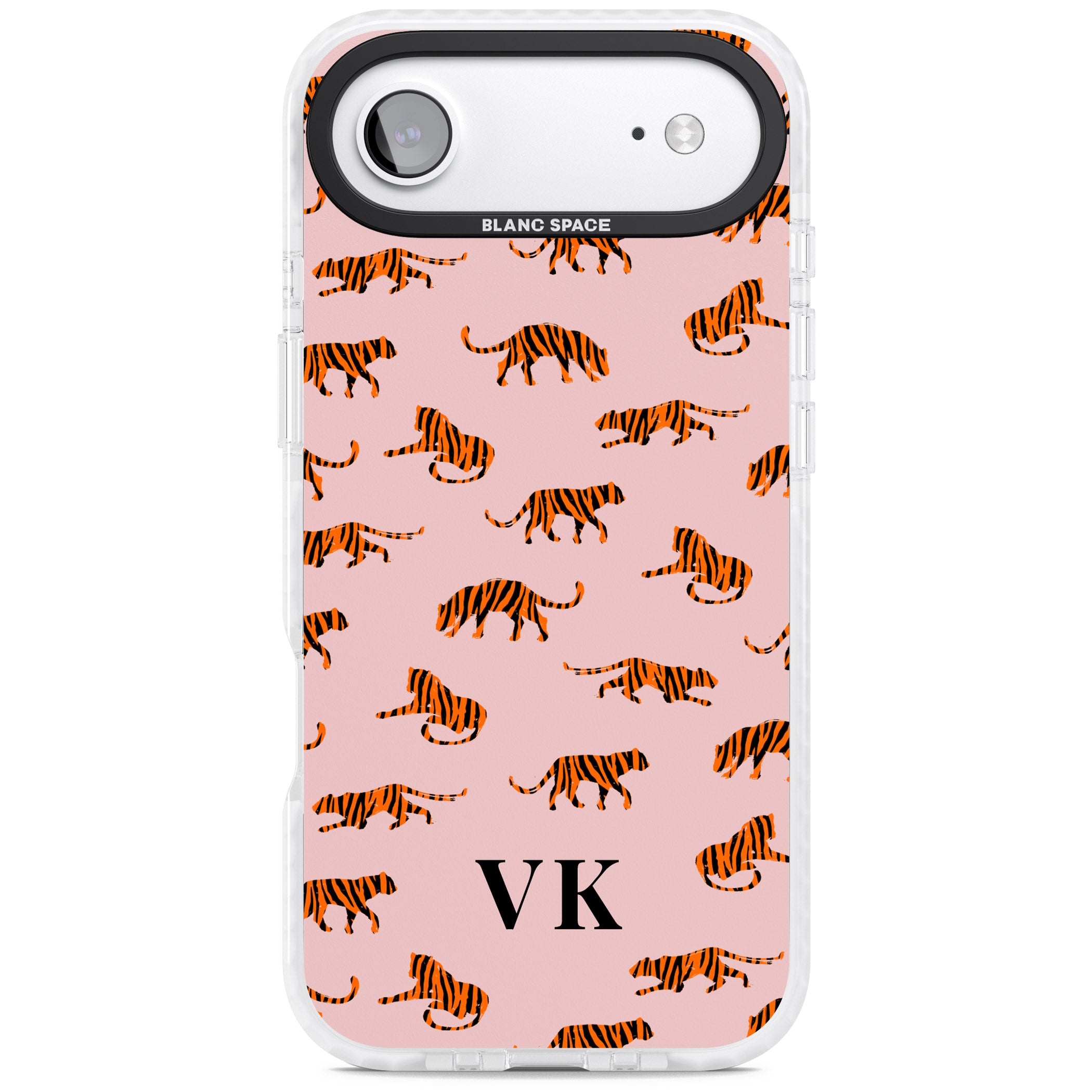 Personalised Pink Safari Tiger Pattern iPhone 17 Air Impact Clear Phone Case