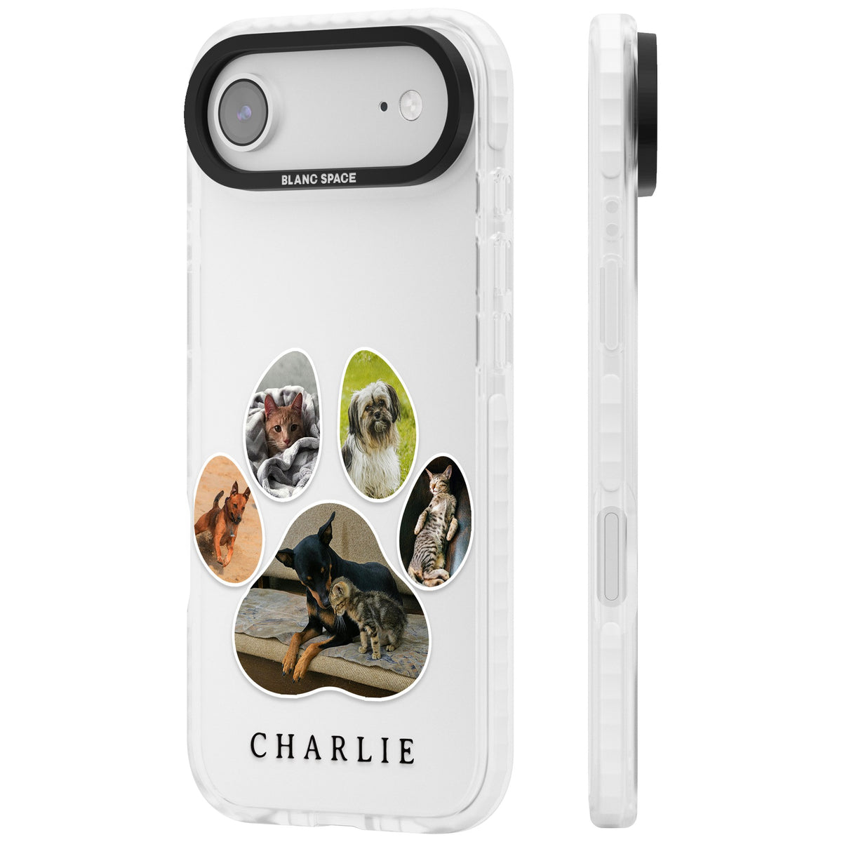 Personalised Paw Print Photos iPhone Air Impact Clear Phone Case side