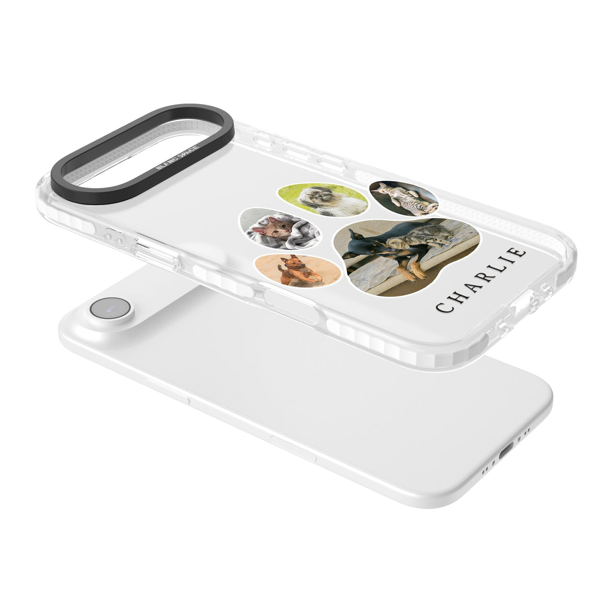 Personalised Paw Print Photos iPhone Air Impact Clear Phone Case angled
