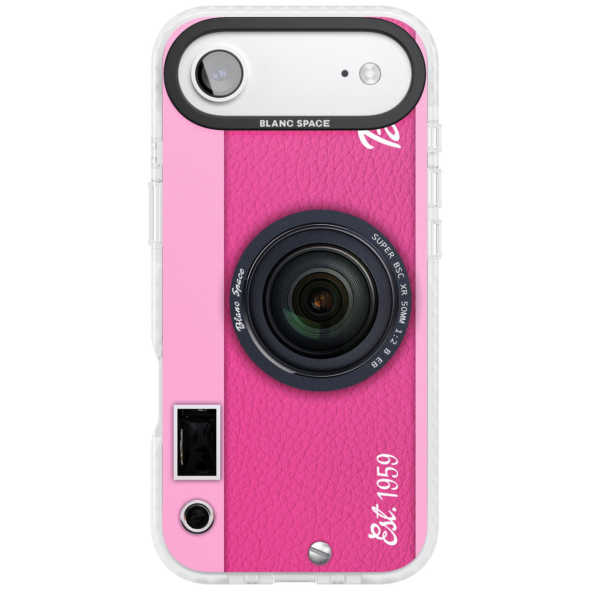Personalised Pink Dream Camera iPhone Air Impact Clear Phone Case front