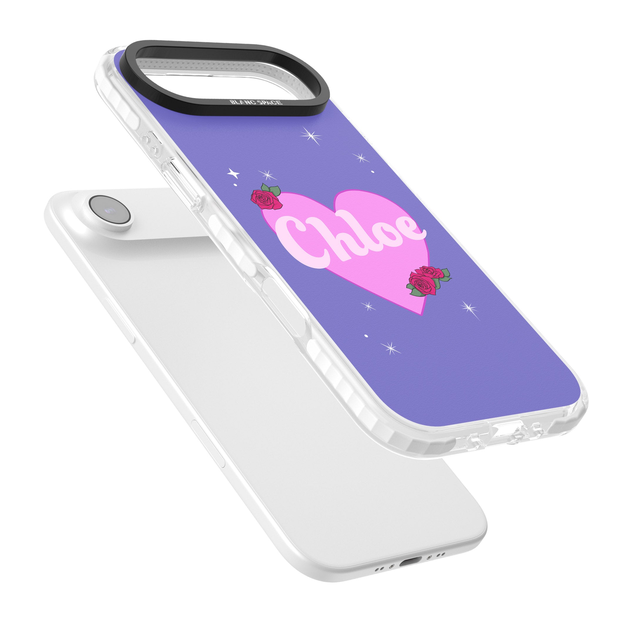 Personalised Glamorous Love Heart iPhone 17 Air Impact Clear Phone Case Colours