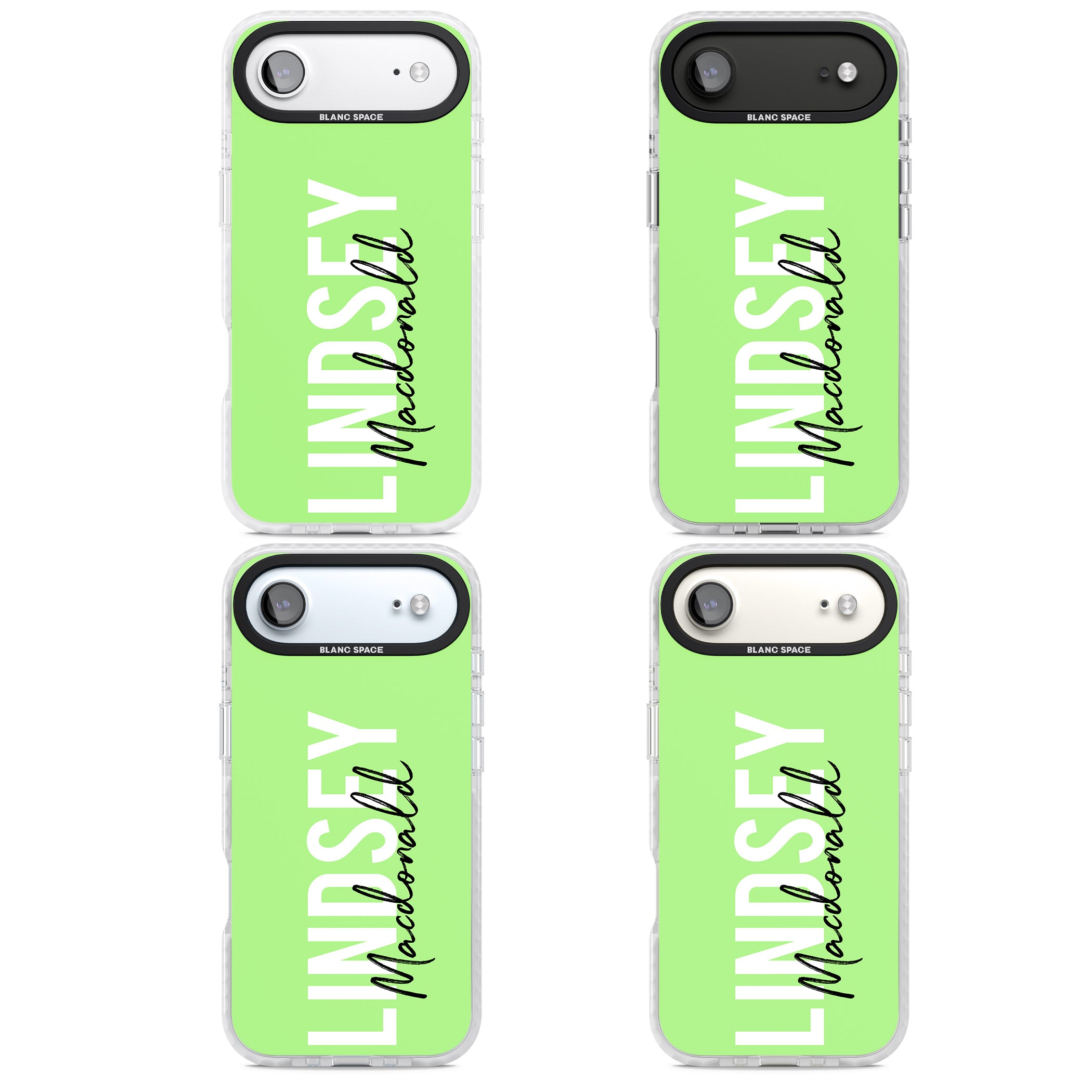 Personalised Bold Name: Lime iPhone 17 Air Impact Clear Phone Case APT Impact Protection