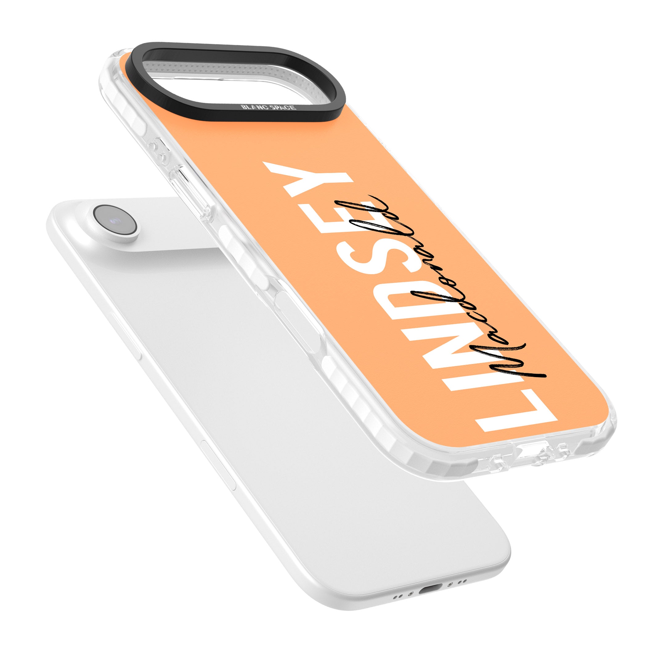Personalised Bold Name: Peach iPhone 17 Air Impact Clear Phone Case Colours