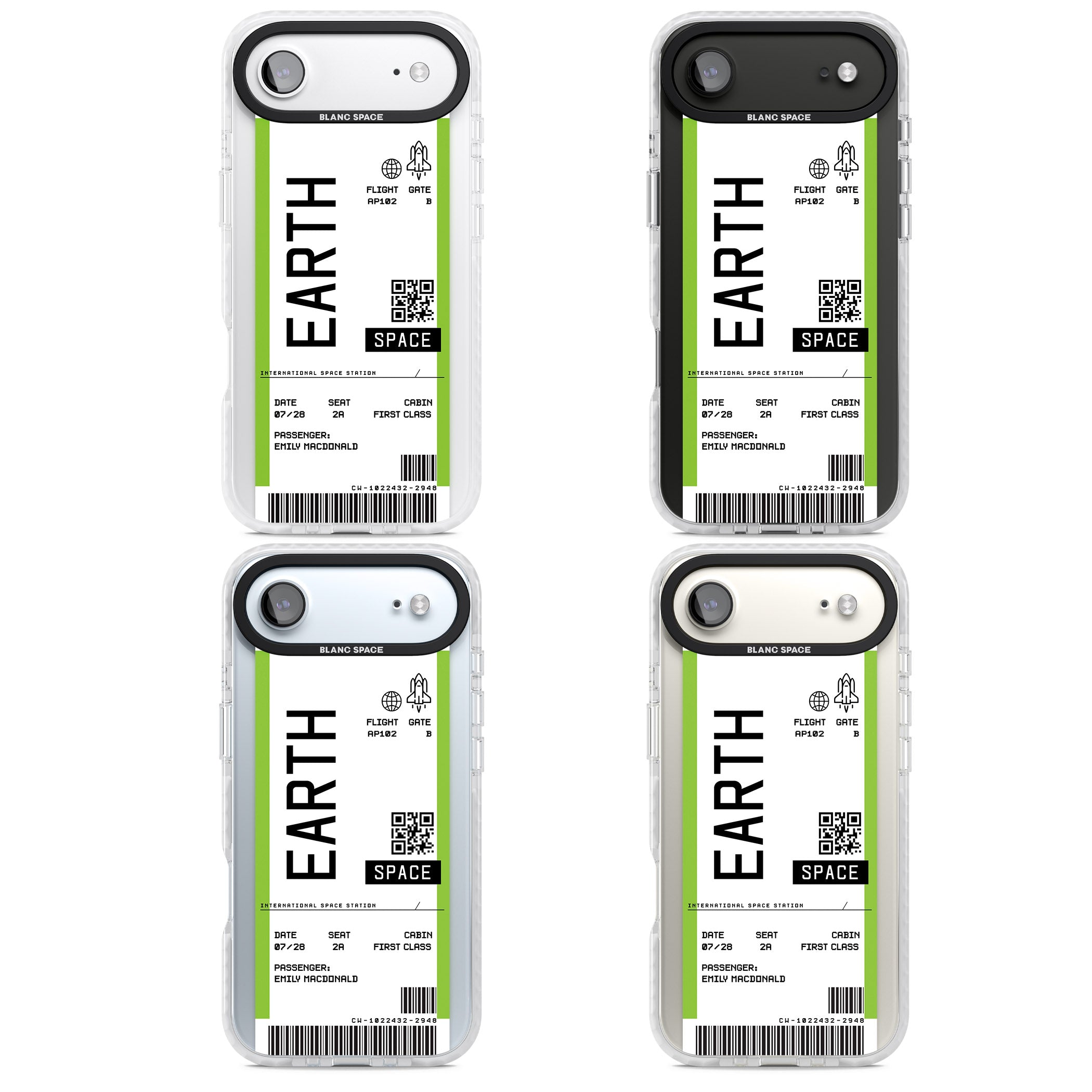 Personalised Earth Travel Ticket iPhone 17 Air Impact Clear Phone Case APT Impact Protection