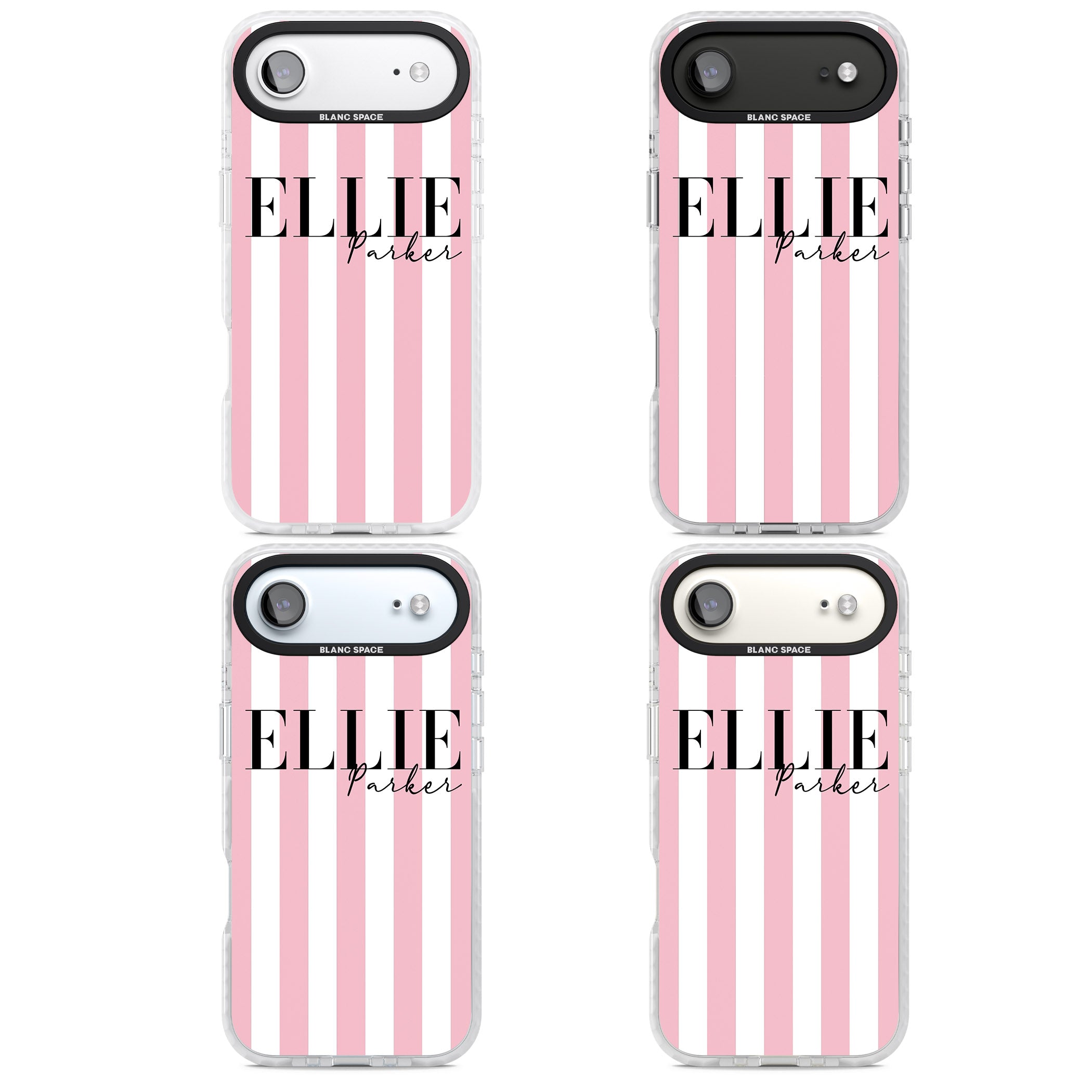 Personalised Pink Stripes iPhone 17 Air Impact Clear Phone Case APT Impact Protection