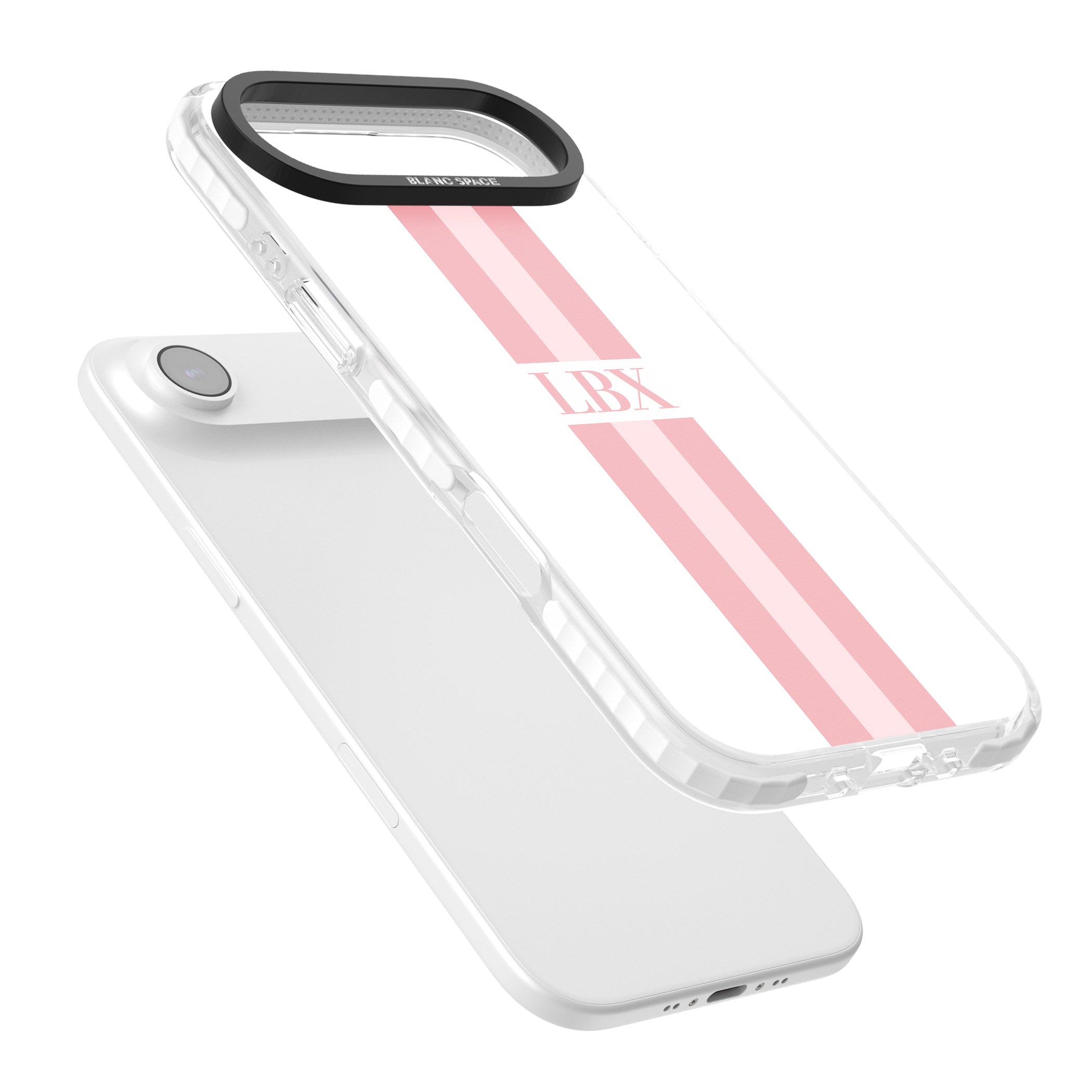 Personalised Minimal Pink Stripe iPhone 17 Air Impact Clear Phone Case Colours