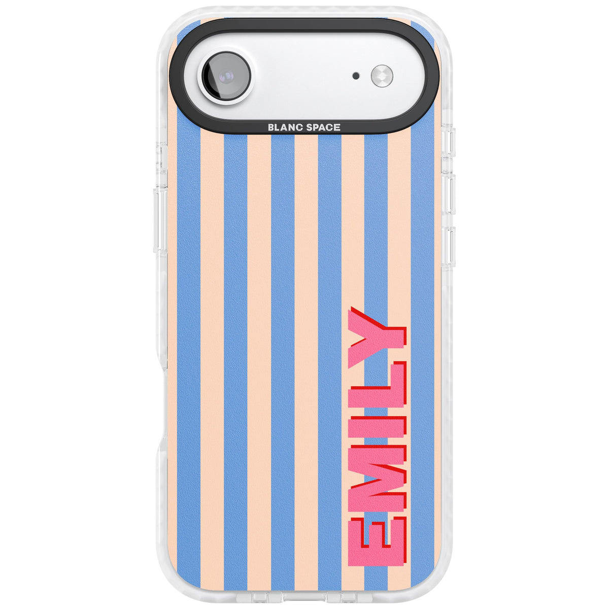 Personalised Coastal Stripe iPhone Air Impact Clear Phone Case front