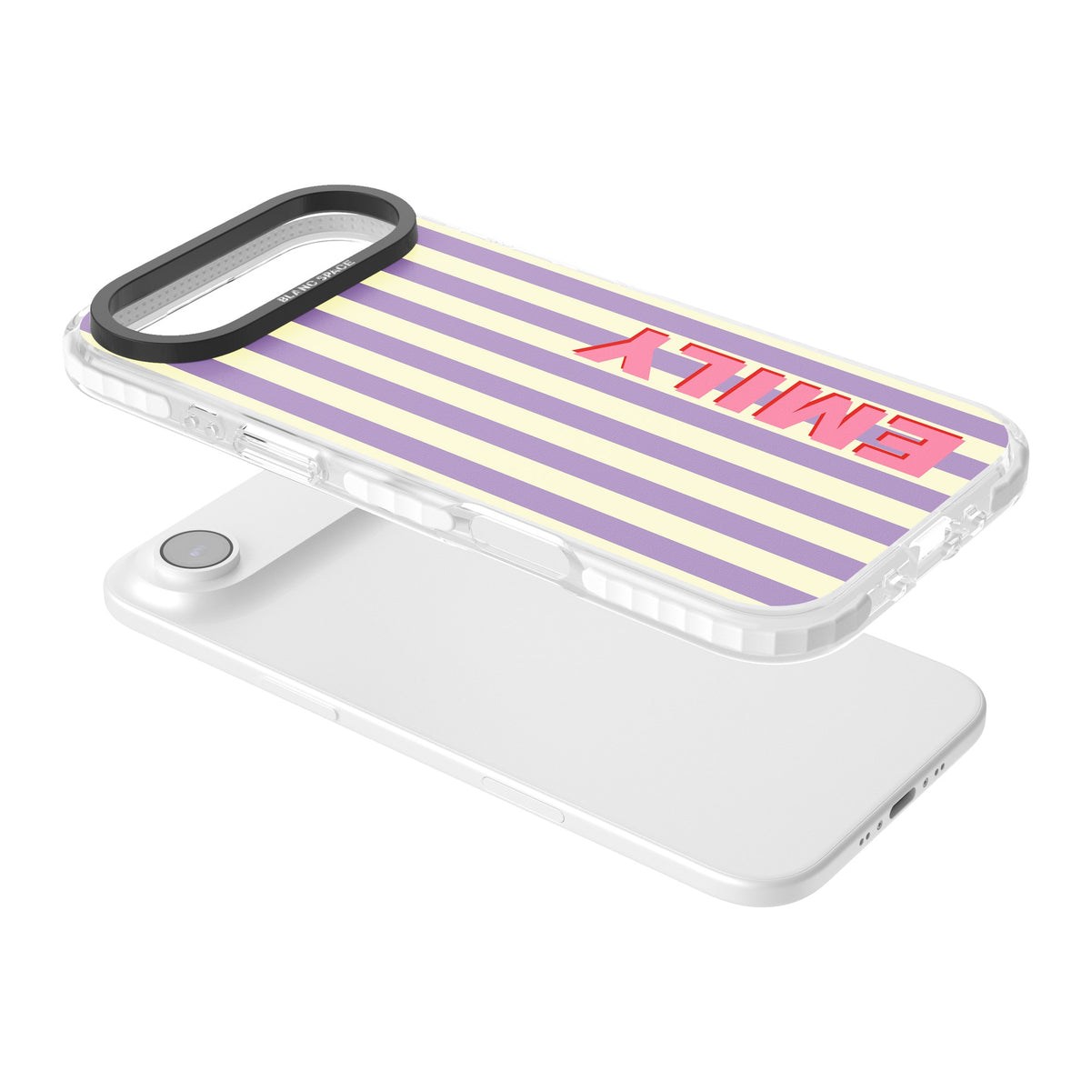 Personalised Valensole Stripe iPhone Air Impact Clear Phone Case angled