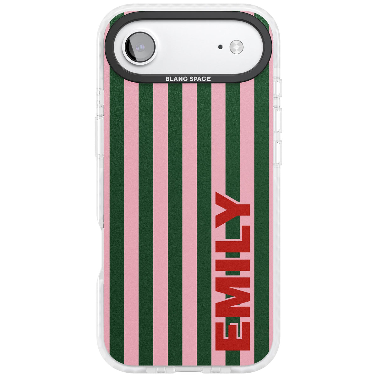 Personalised Italian Stripe iPhone Air Impact Clear Phone Case front