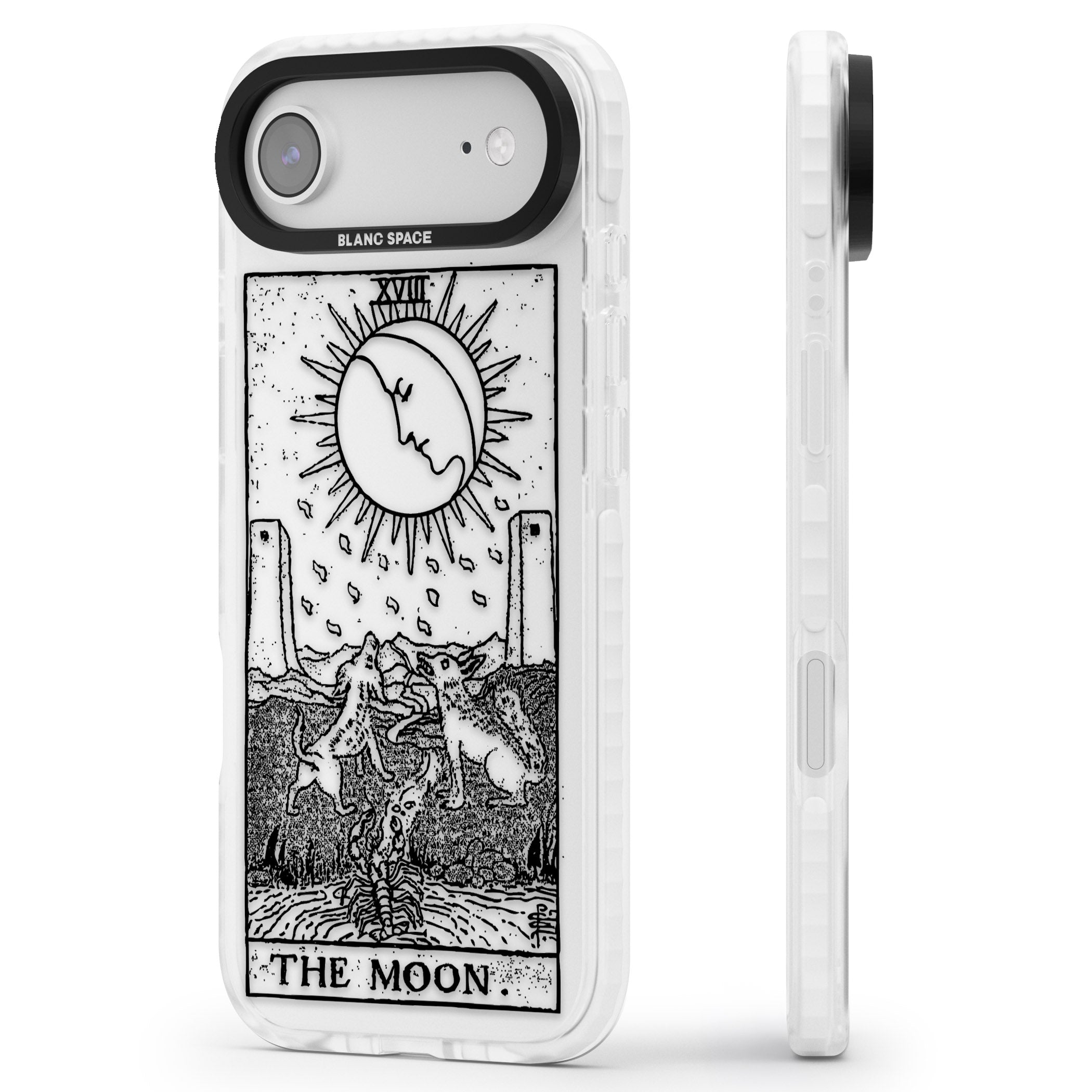 Personalised The Moon Tarot Card (Clear) iPhone 17 Air Impact Clear Phone Case Side Profile