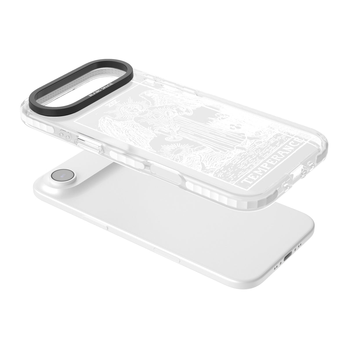 Personalised Temperance Tarot Card (White) iPhone Air Impact Clear Phone Case angled
