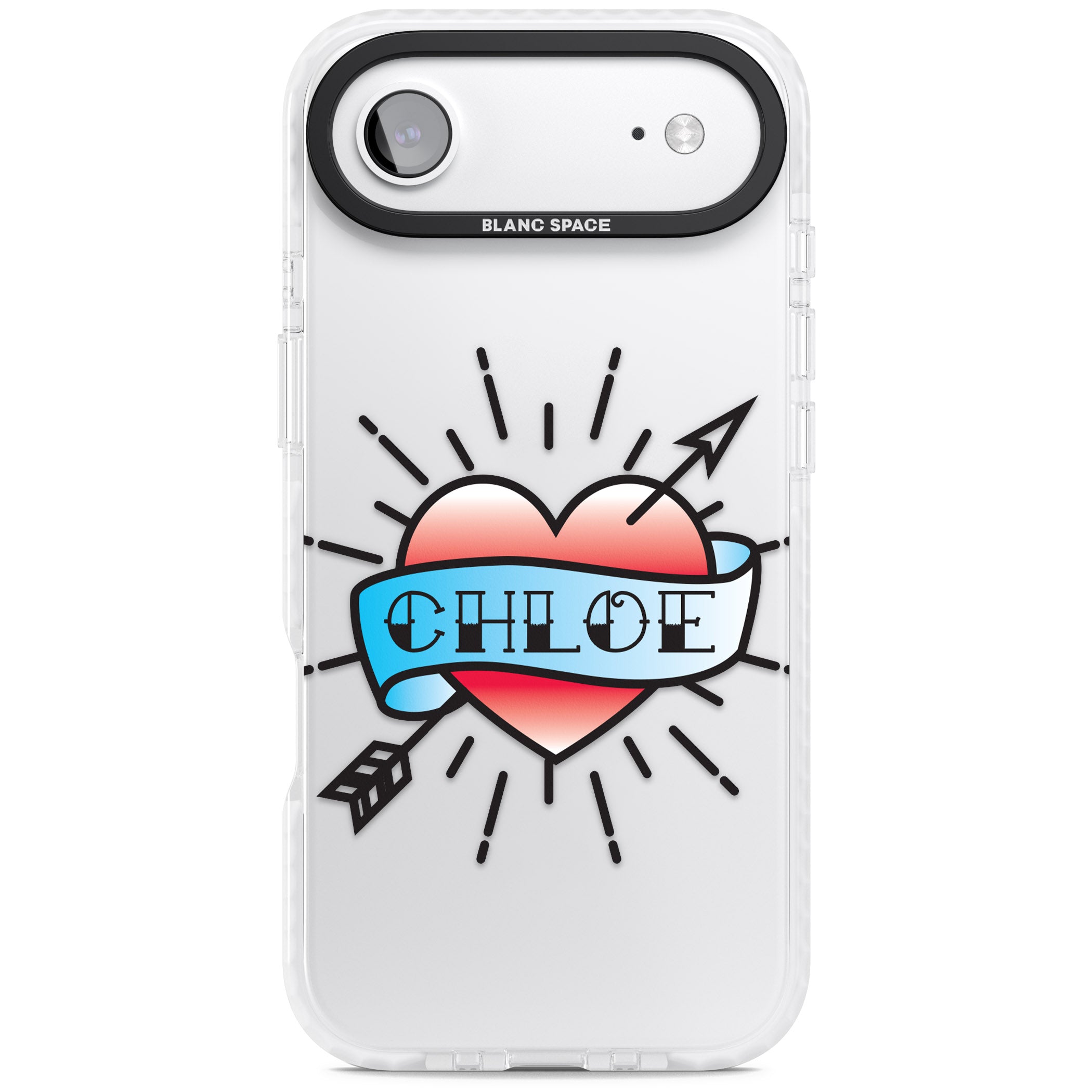 Personalised Heart Tattoo iPhone 17 Air Impact Clear Phone Case