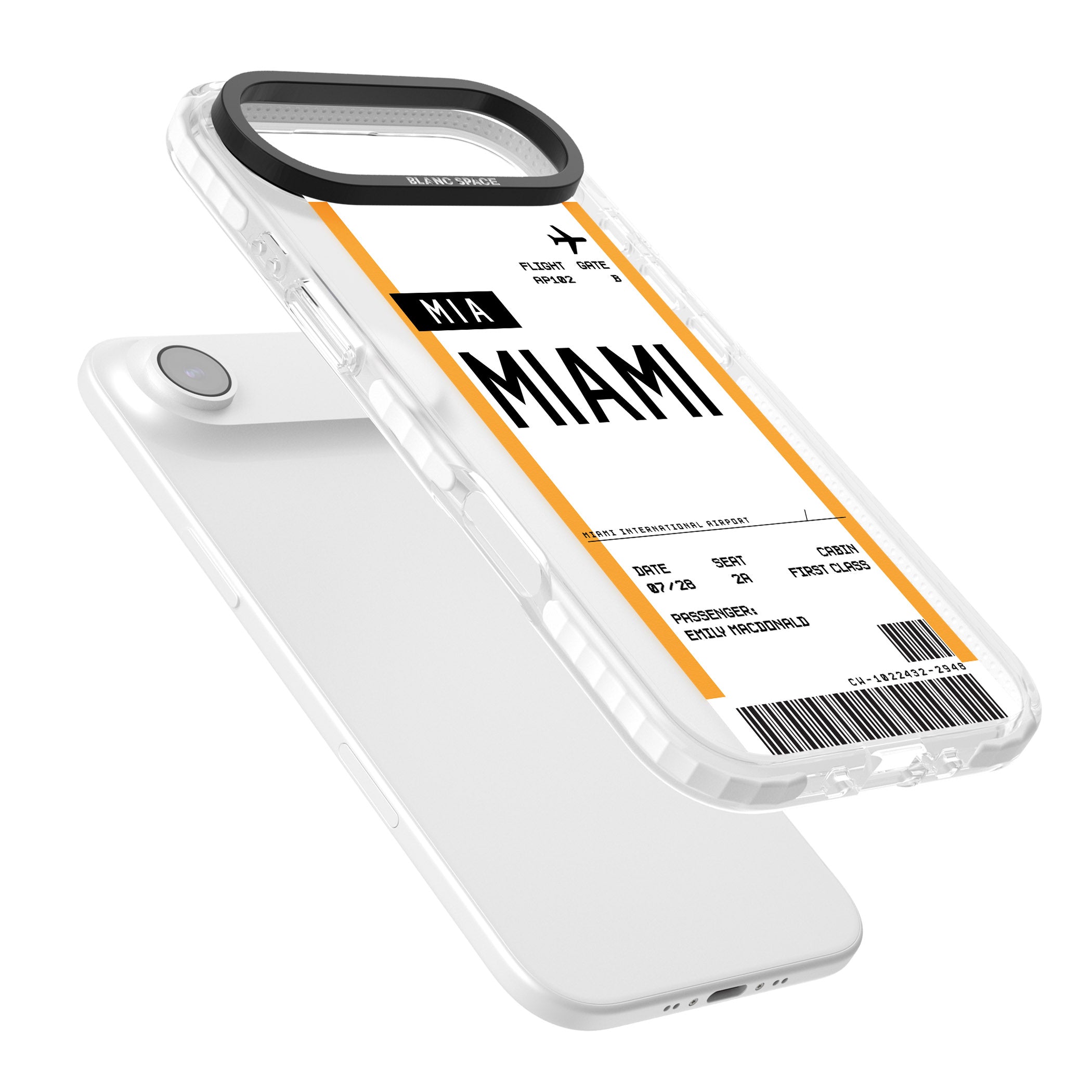 Personalised Miami Boarding Pass iPhone 17 Air Impact Clear Phone Case Colours