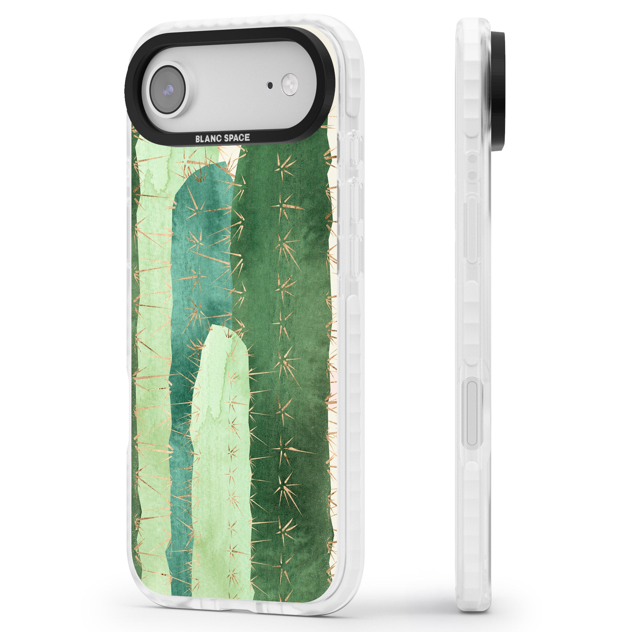 Large Cacti iPhone 17 Air Impact Clear Phone Case Side Profile