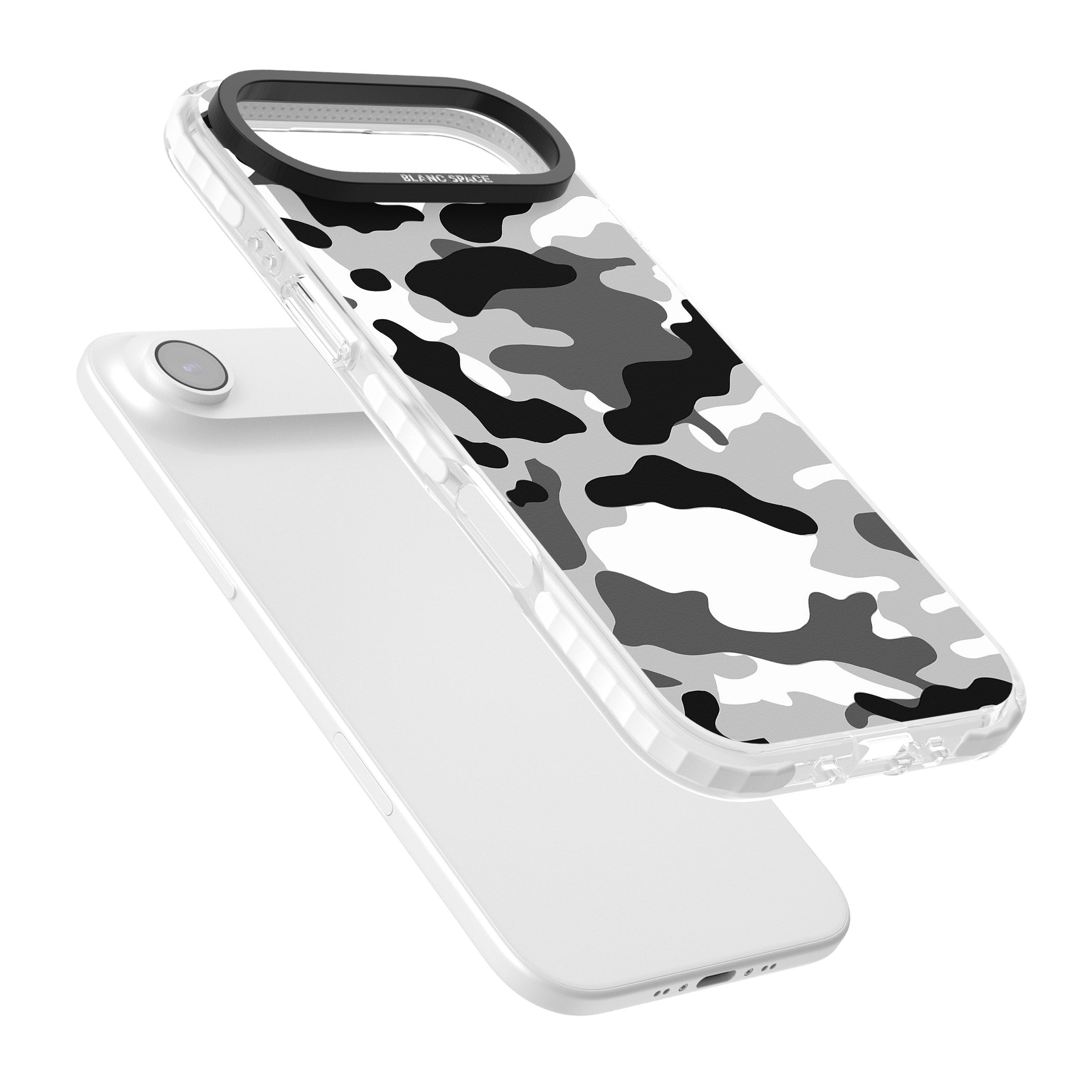 Grey Camo iPhone 17 Air Impact Clear Phone Case Colours