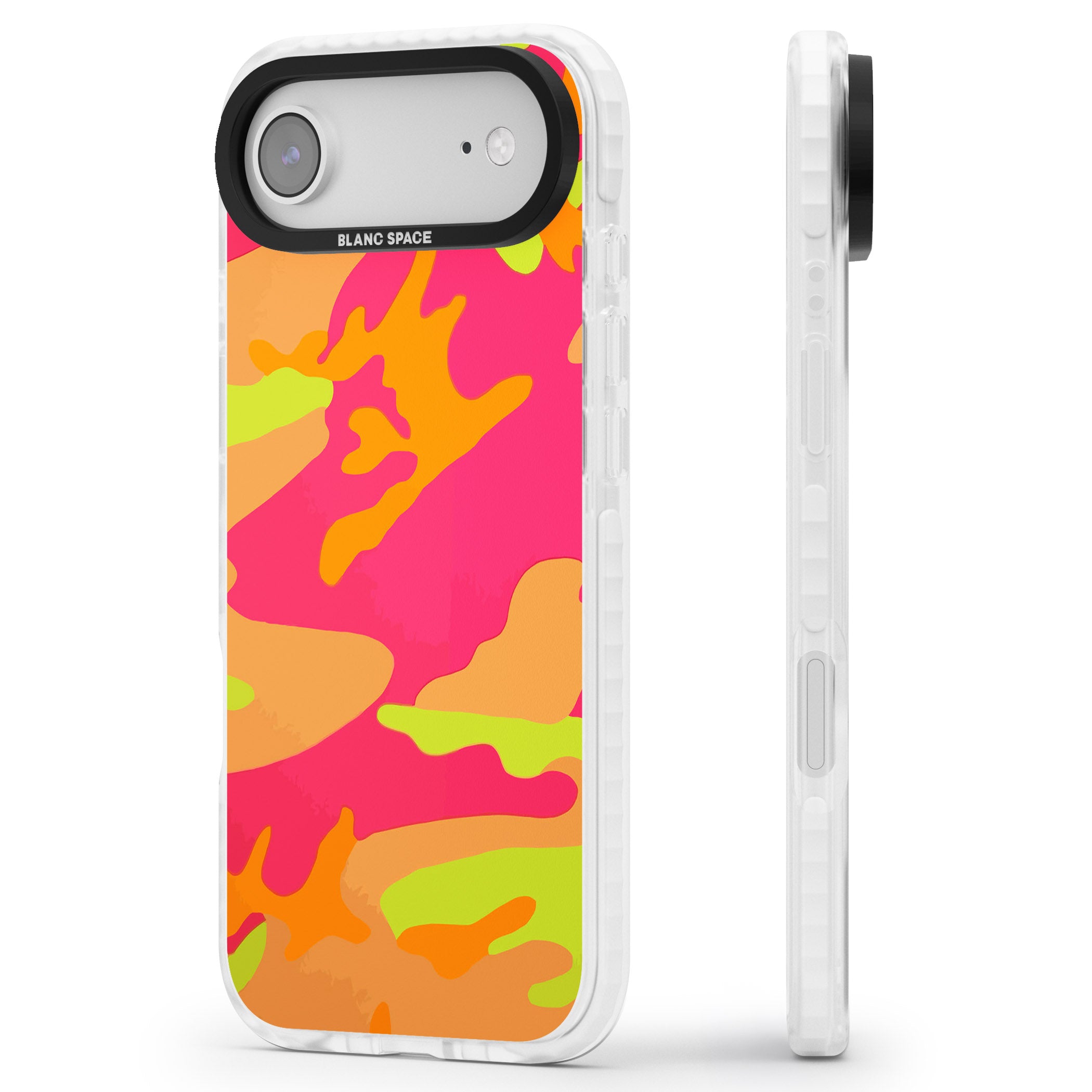 Neon Camo iPhone 17 Air Impact Clear Phone Case Side Profile
