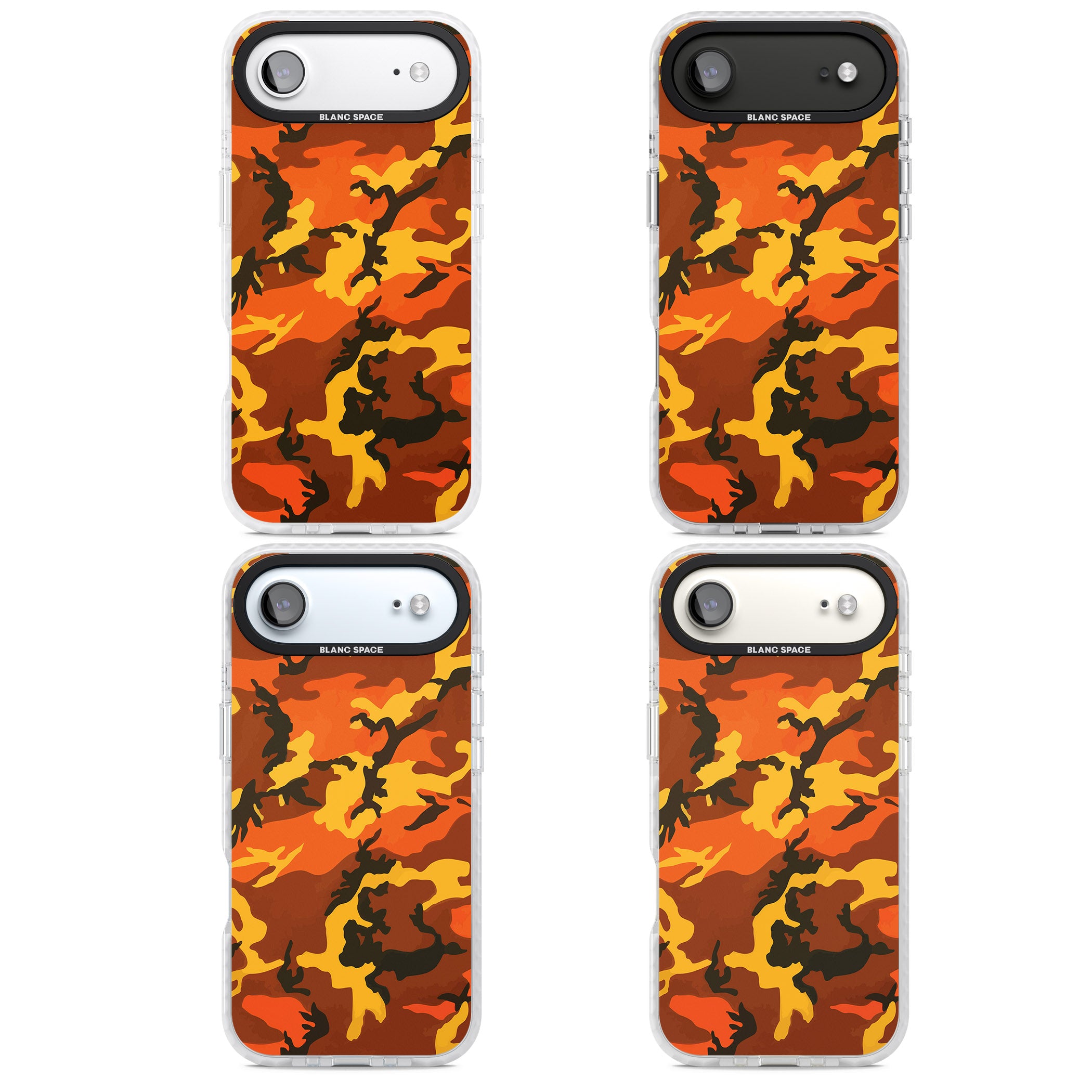Orange Camo iPhone 17 Air Impact Clear Phone Case APT Impact Protection