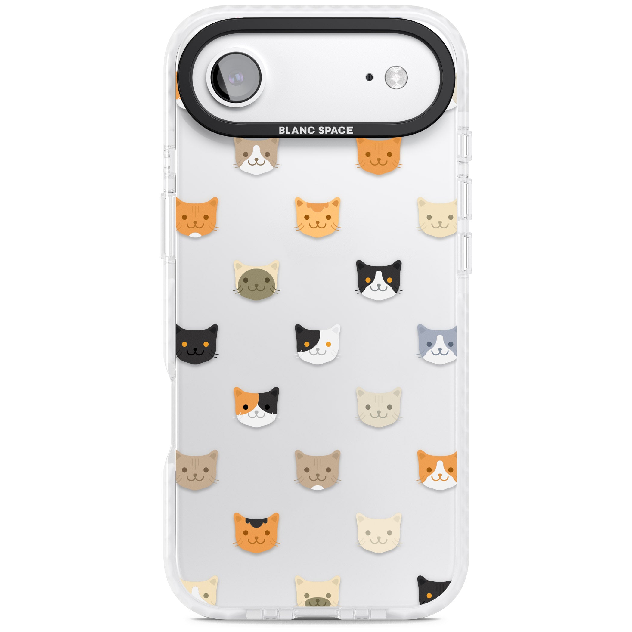 Cute Cat Face Transparent iPhone 17 Air Impact Clear Phone Case