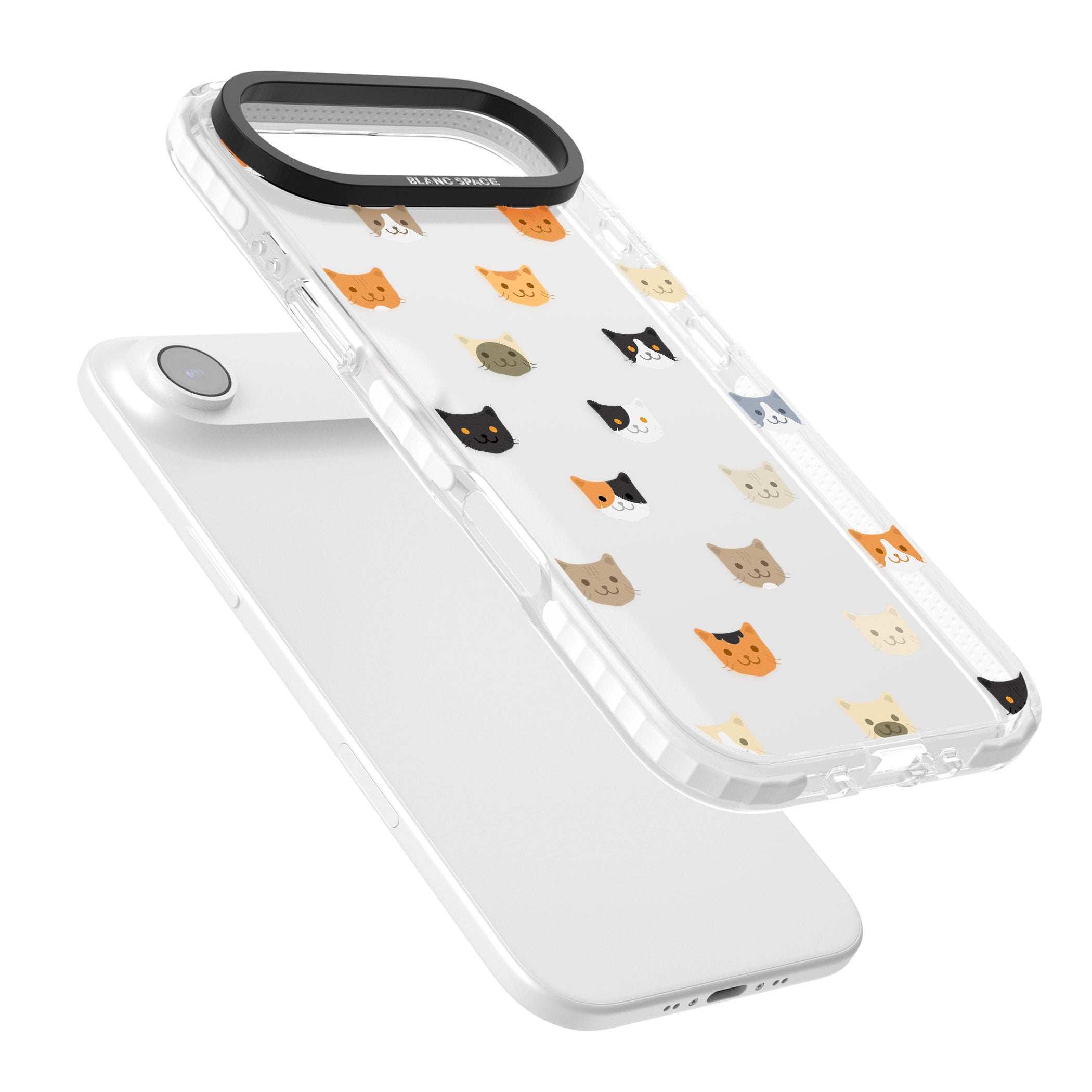 Cute Cat Face Transparent iPhone 17 Air Impact Clear Phone Case Colours