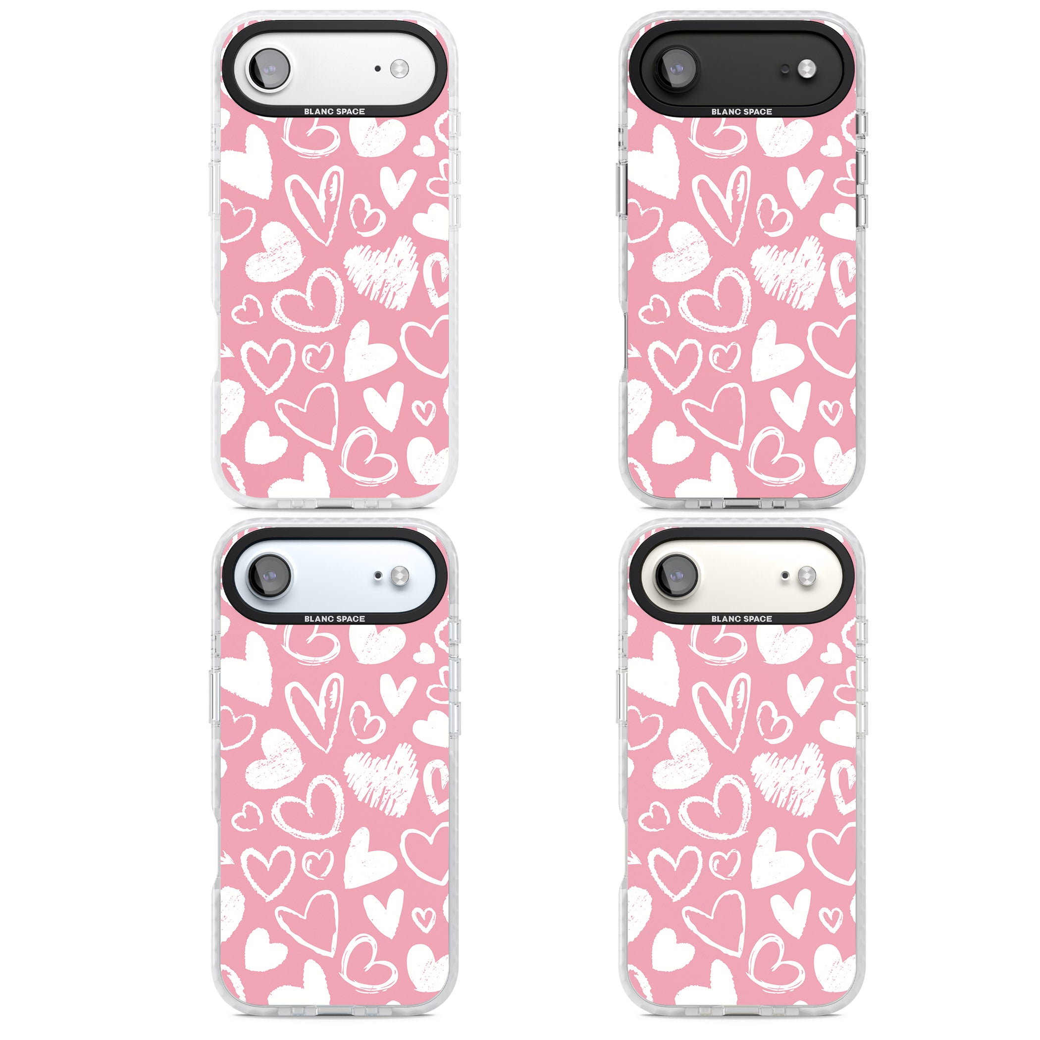 Chalk Hearts iPhone 17 Air Impact Clear Phone Case APT Impact Protection
