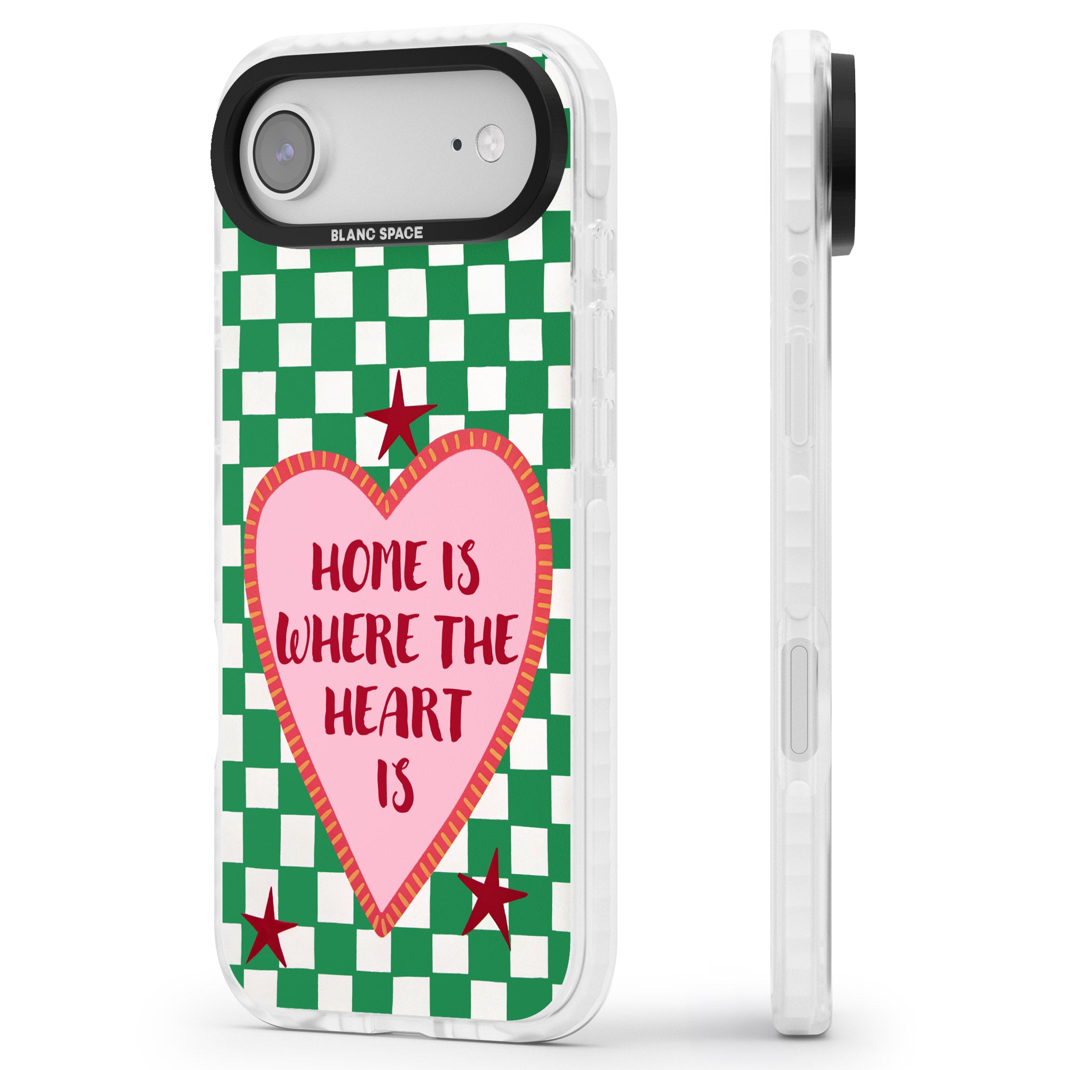 Home Is Where The Heart Is iPhone 17 Air Impact Clear Phone Case Side Profile