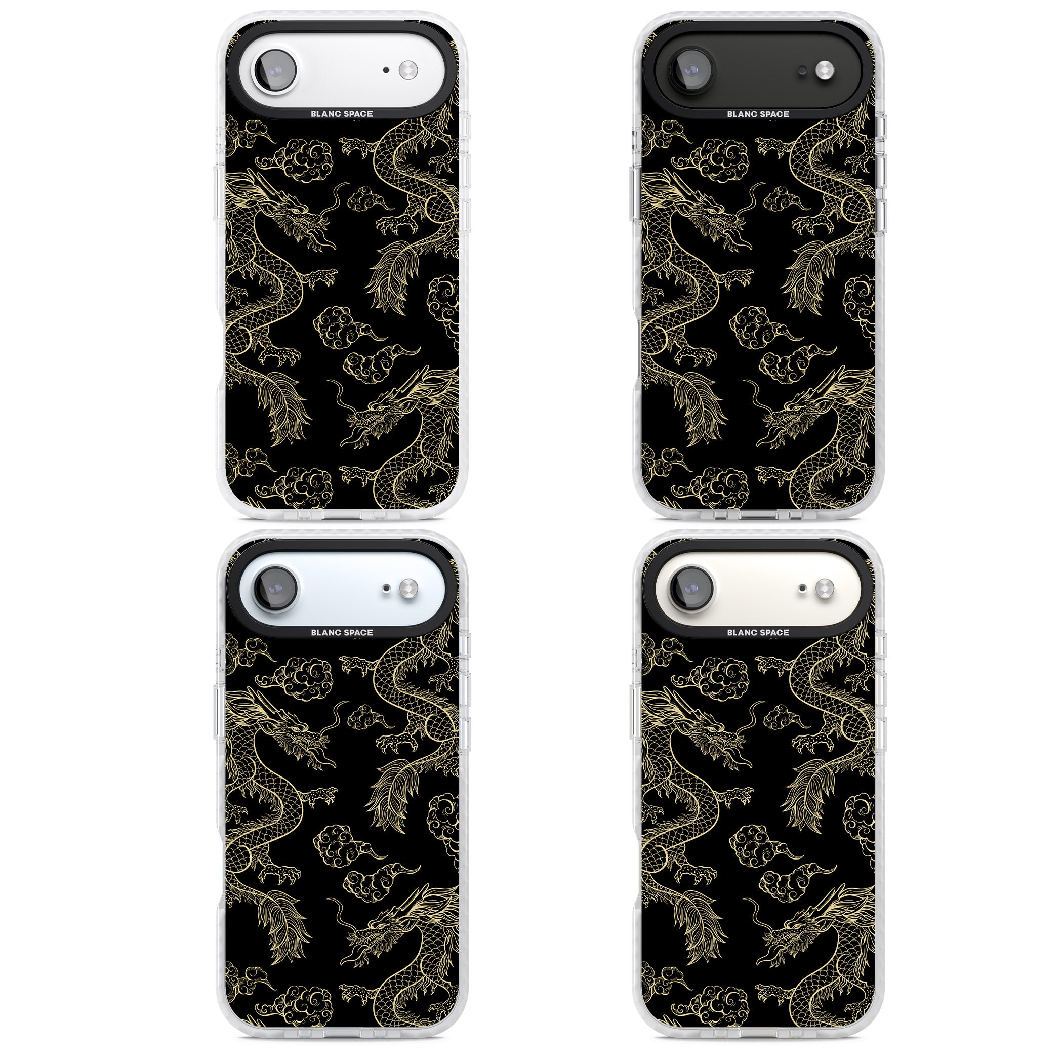 Black And Gold Dragon Pattern iPhone 17 Air Impact Clear Phone Case APT Impact Protection