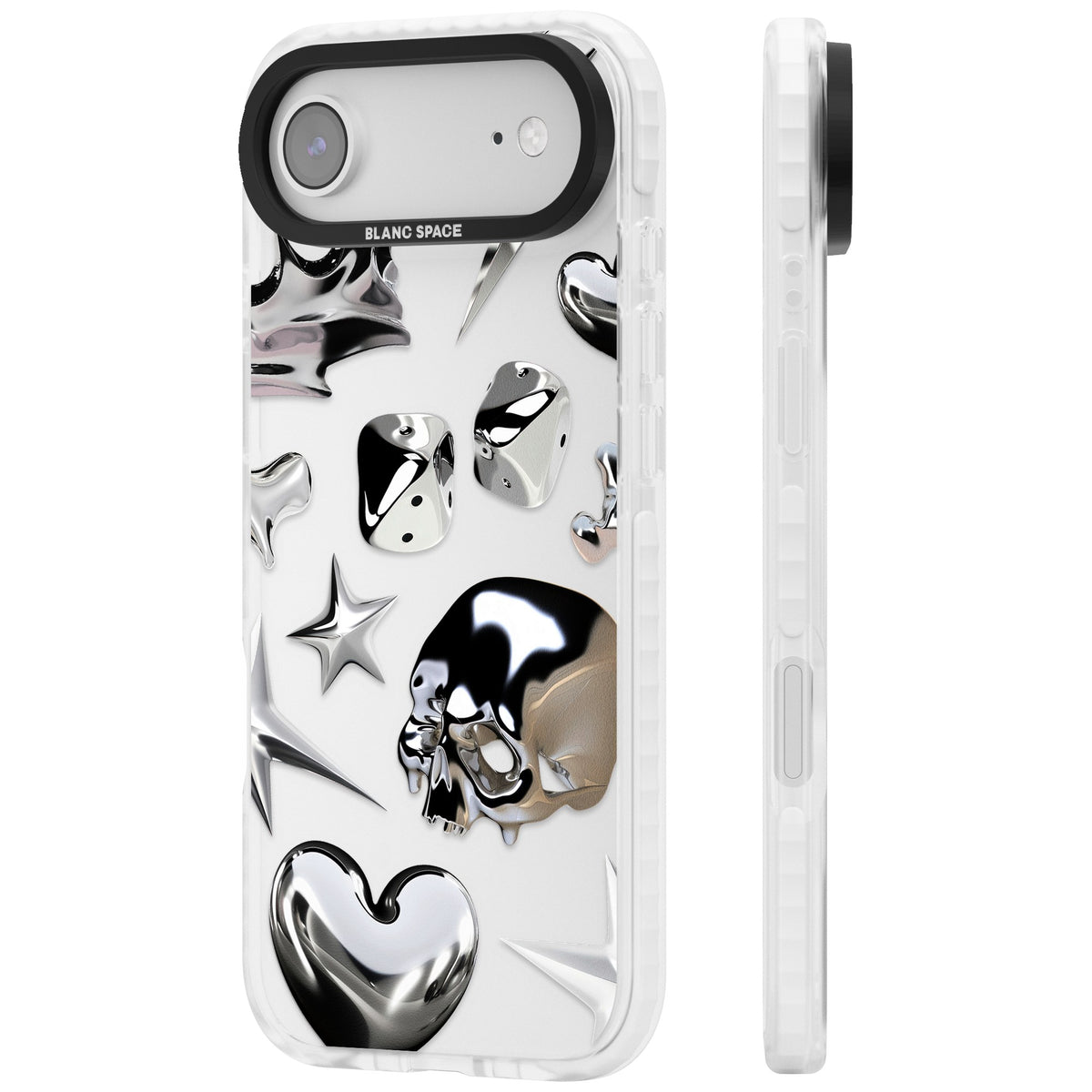 Chromed iPhone Air Impact Clear Phone Case side