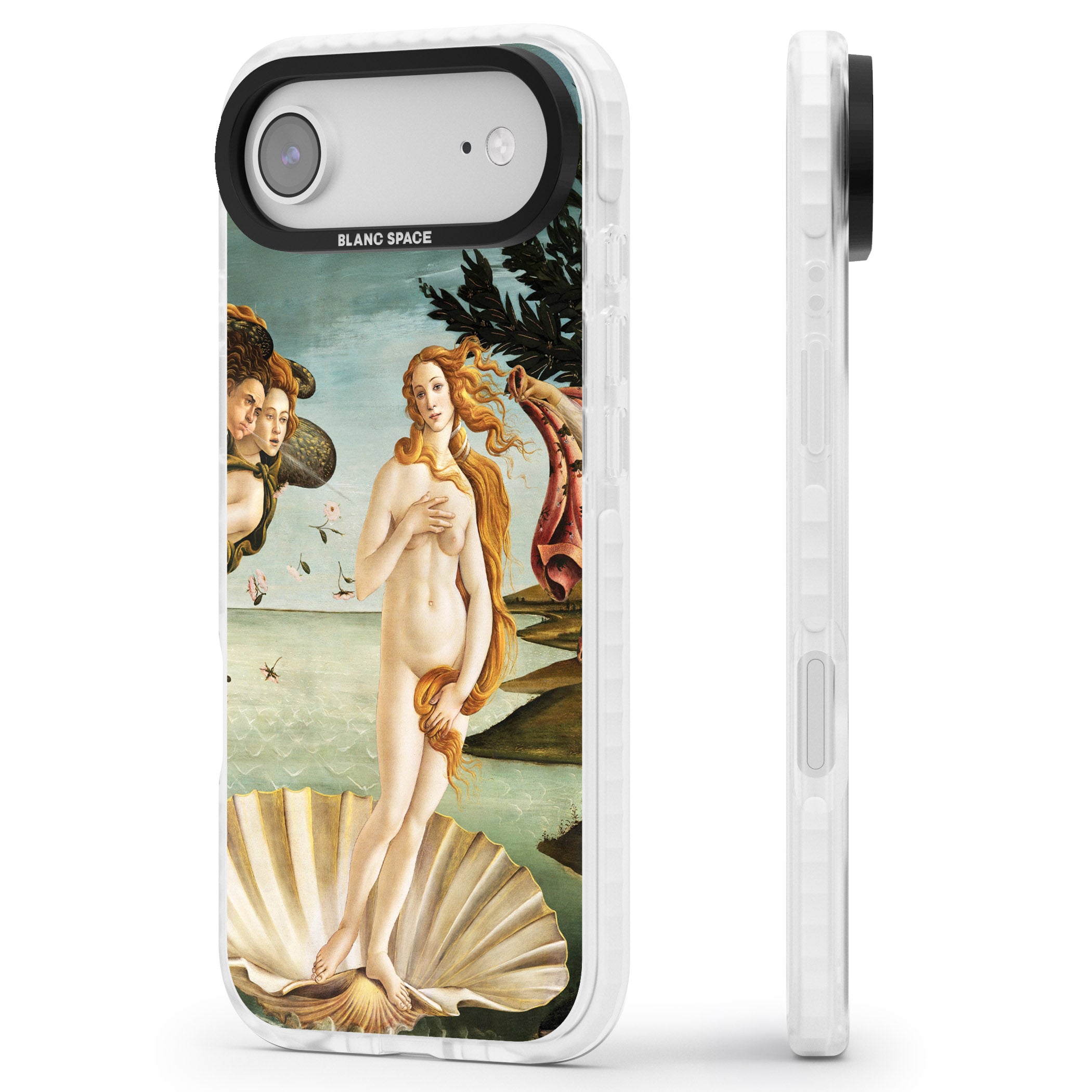 The Birth of Venus - Sandro Botticelli iPhone 17 Air Impact Clear Phone Case Side Profile