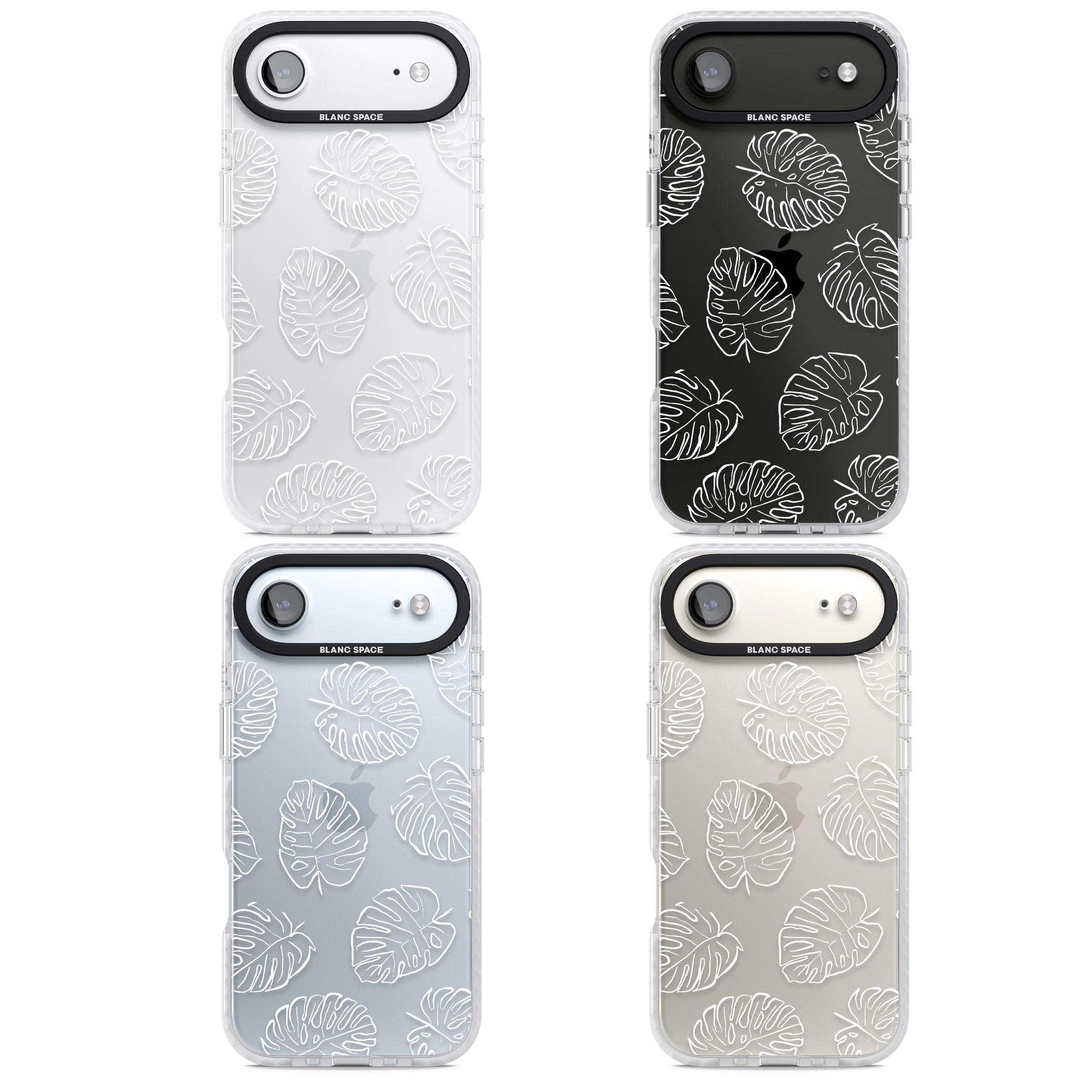 Monstera Outline iPhone 17 Air Impact Clear Phone Case APT Impact Protection