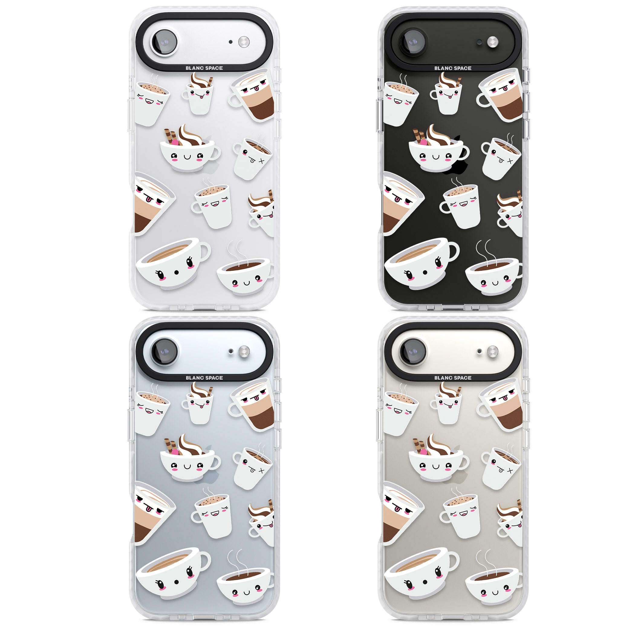 Coffee Faces iPhone 17 Air Impact Clear Phone Case APT Impact Protection