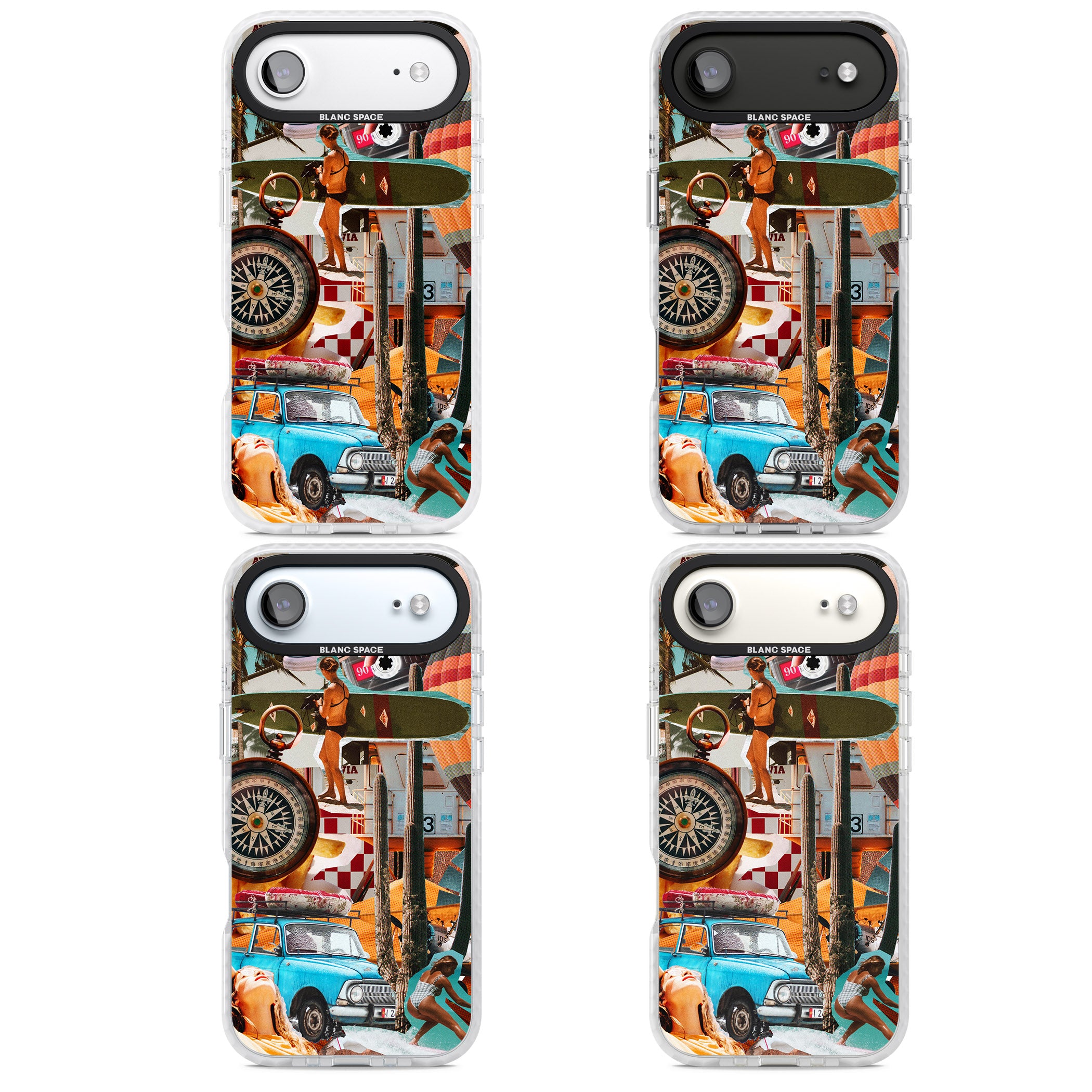 Vintage Collage: Road Trip iPhone 17 Air Impact Clear Phone Case APT Impact Protection