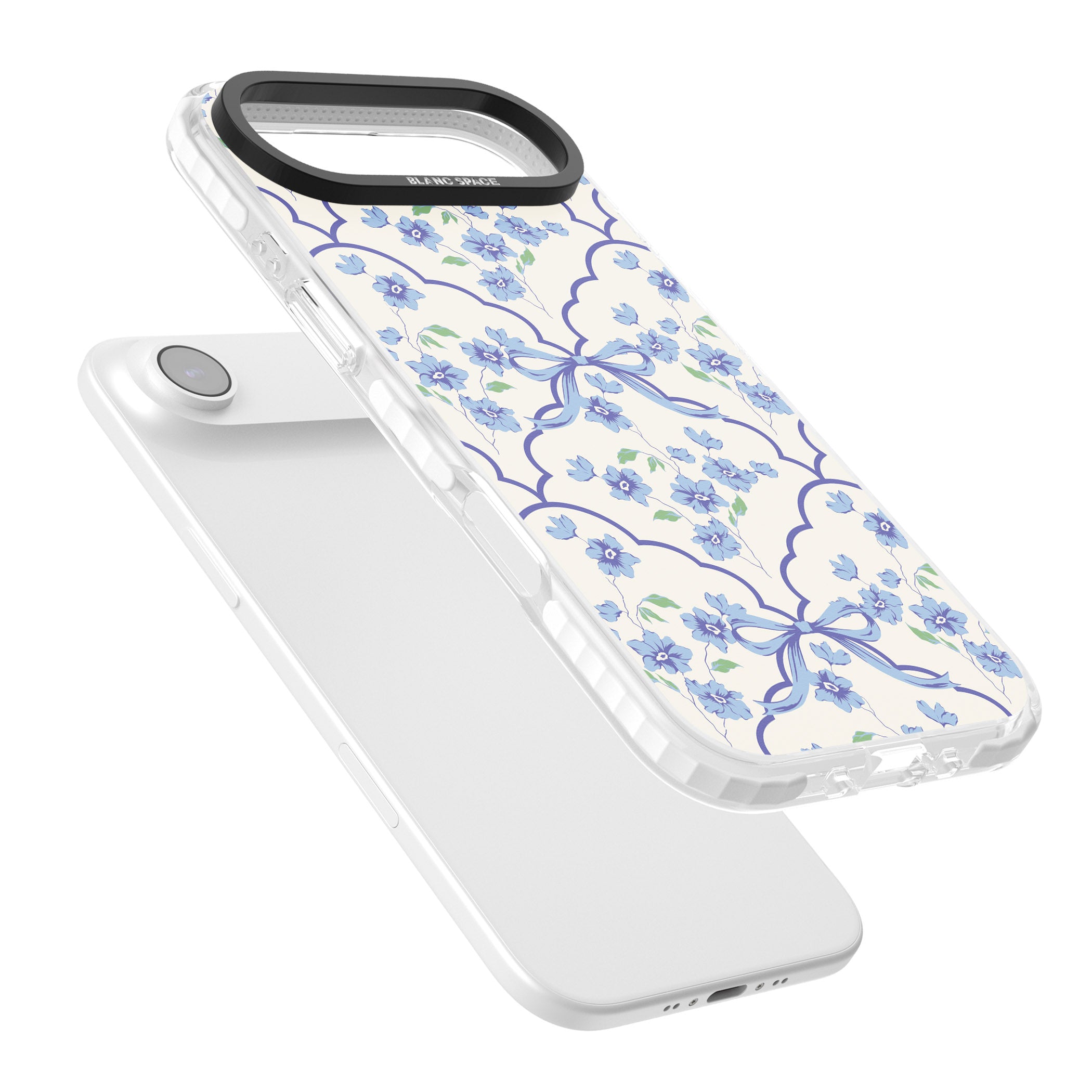 Blue Cottage Floral iPhone 17 Air Impact Clear Phone Case Colours