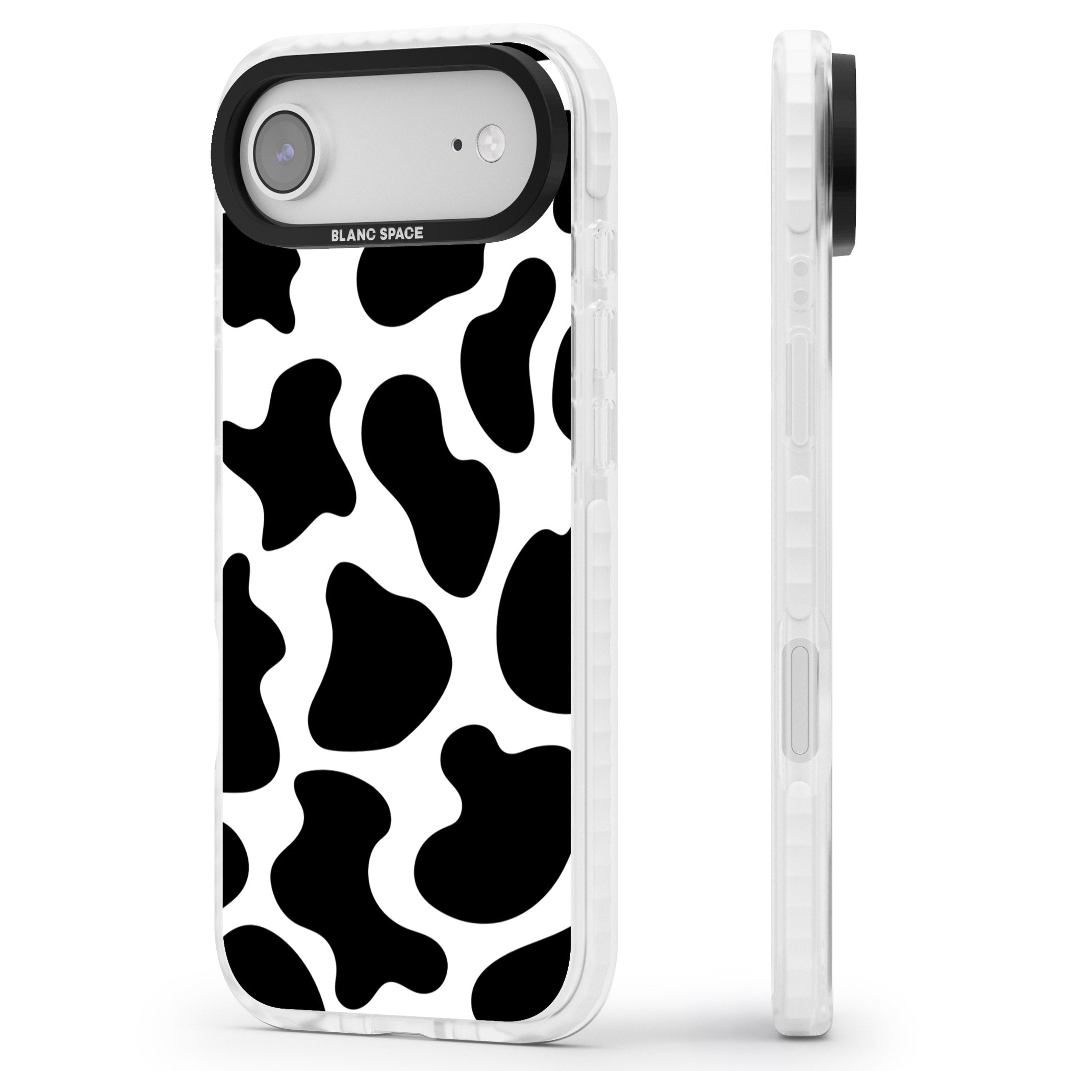 Cow Print iPhone 17 Air Impact Clear Phone Case Side Profile