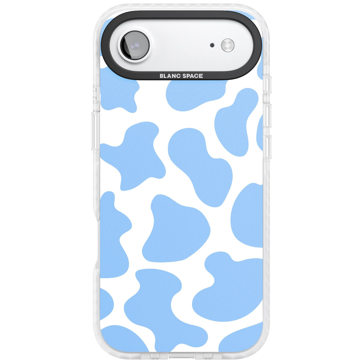 Blue And White Cow Print iPhone Air Impact Clear Phone Case front