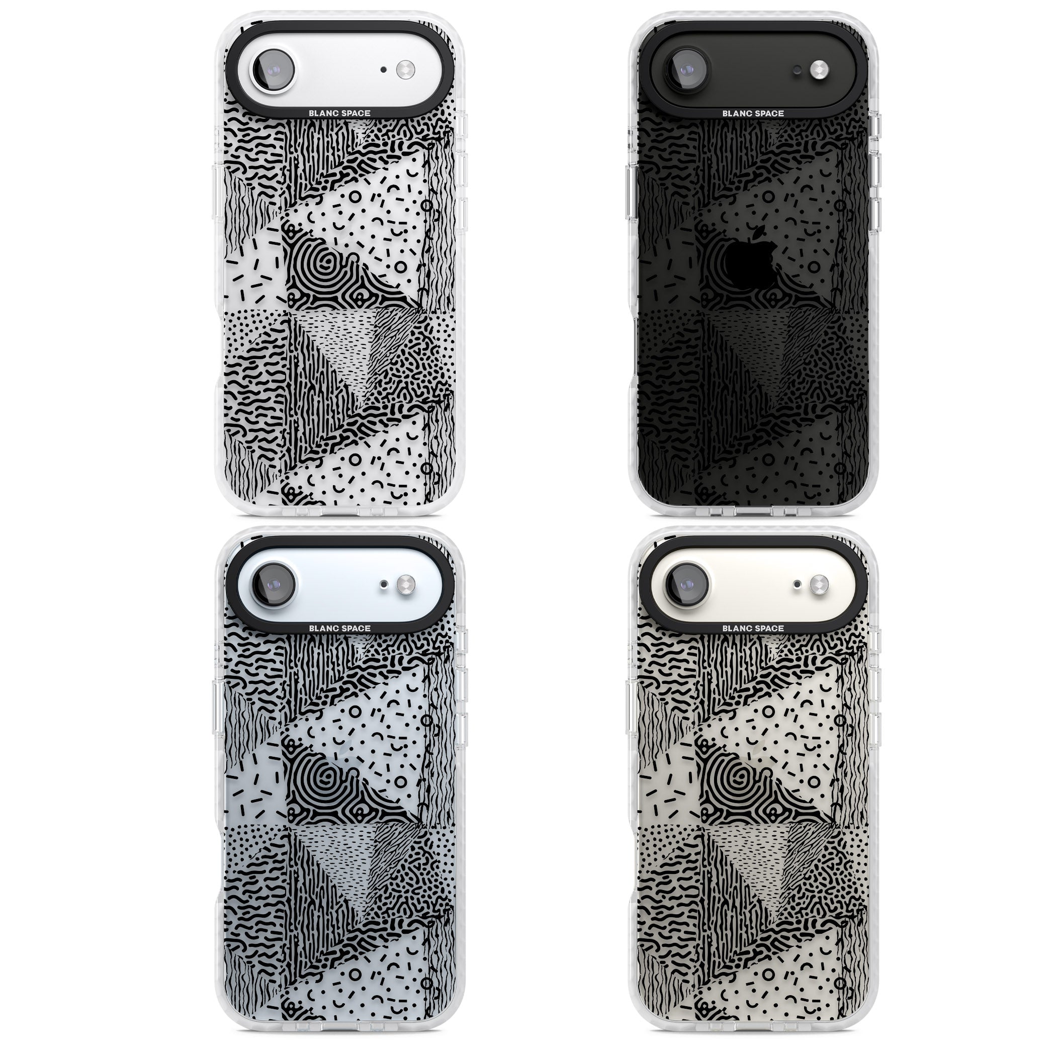 Monochrome Pattern iPhone 17 Air Impact Clear Phone Case APT Impact Protection
