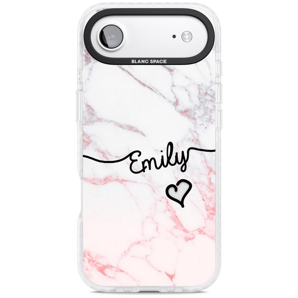 Personalised Pink Fade Marble Heart