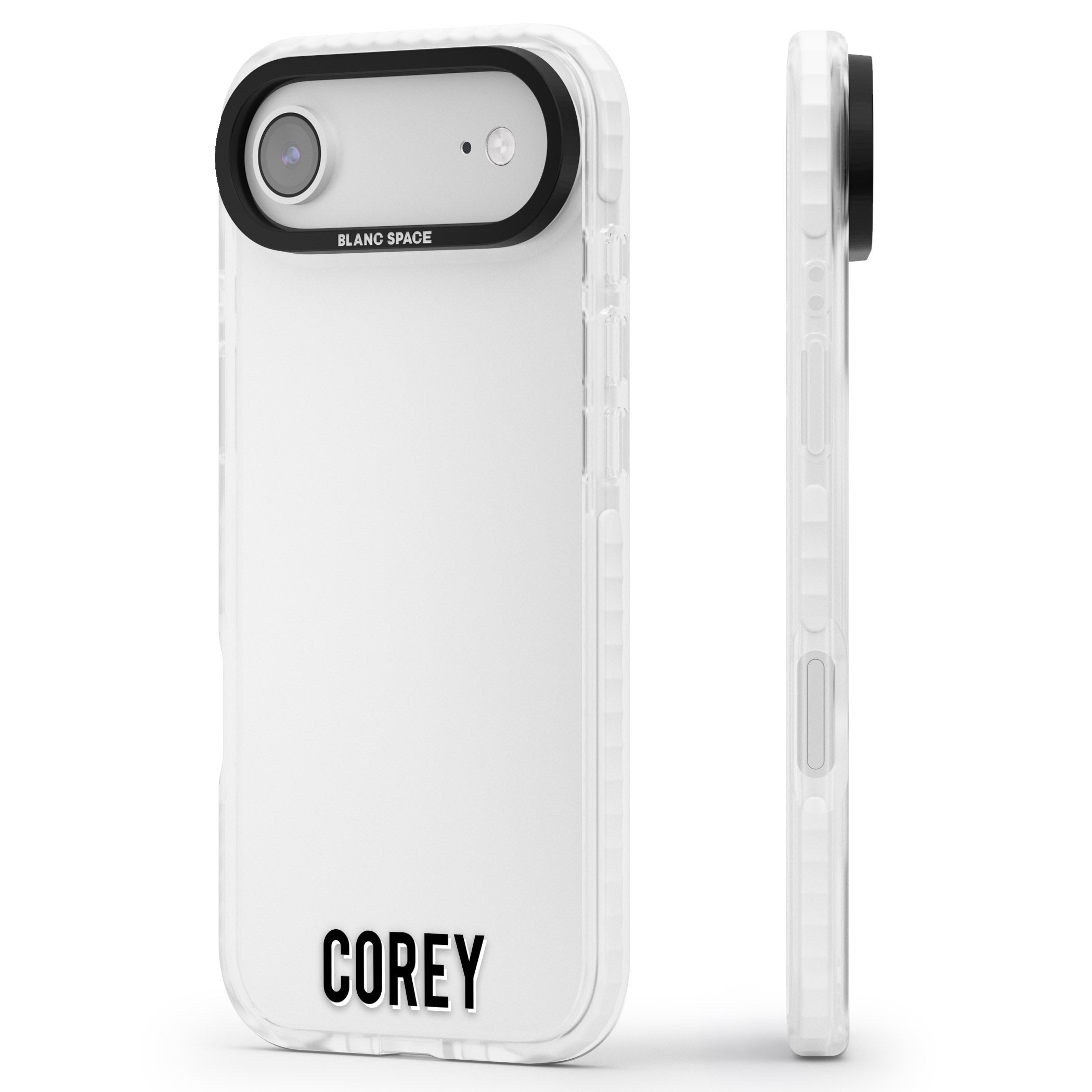 Personalised Bottom Name iPhone 17 Air Impact Clear Phone Case Side Profile