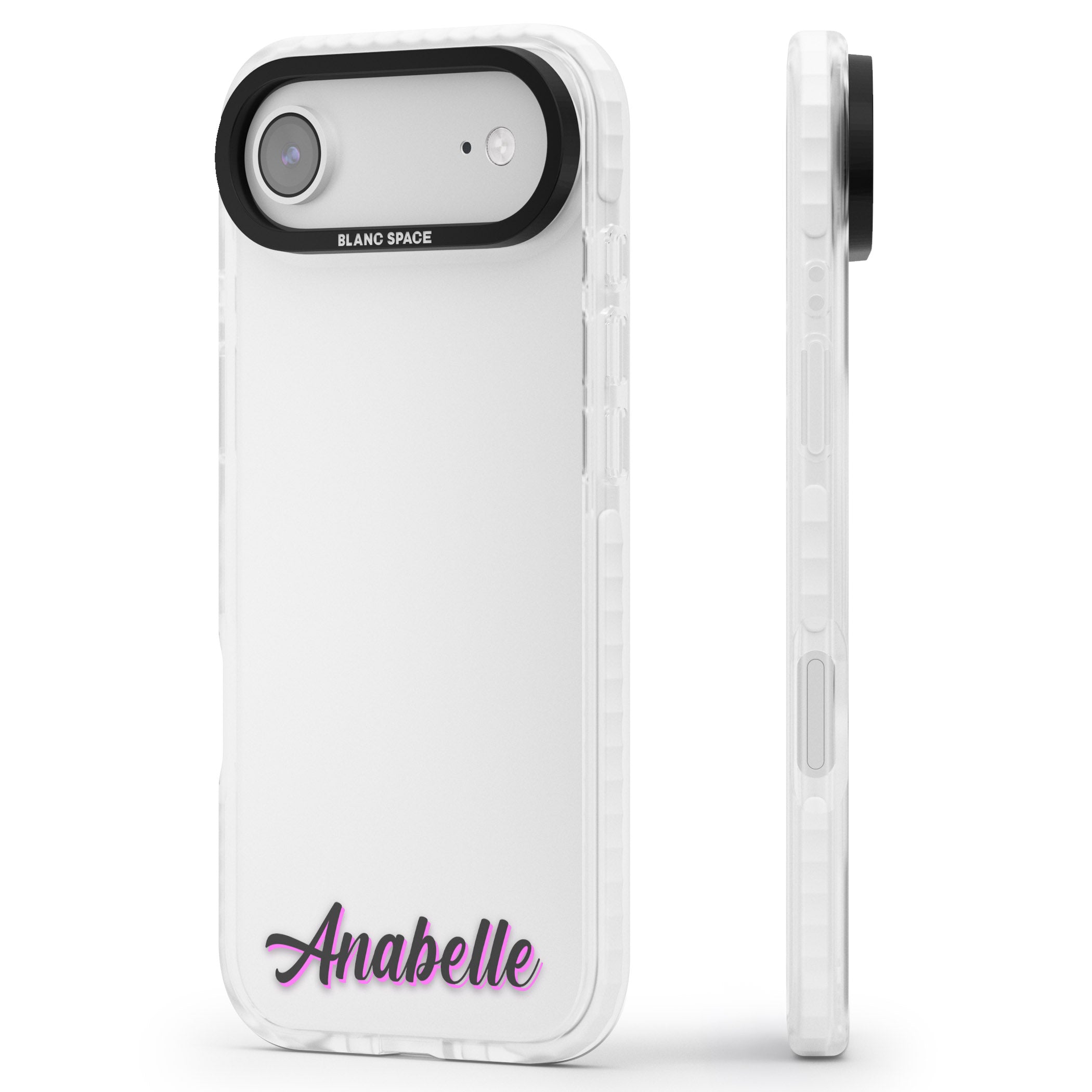 Personalised Cute Bottom Name iPhone 17 Air Impact Clear Phone Case Side Profile