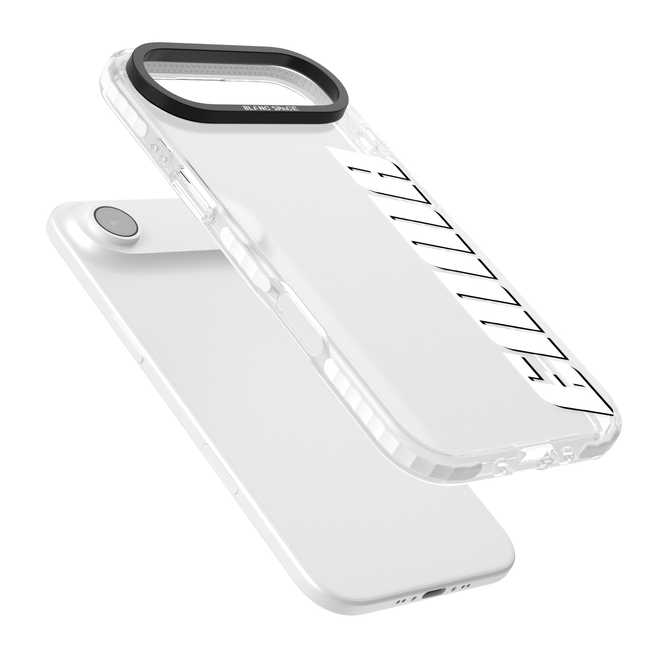 Personalised Vertical Bold Name iPhone 17 Air Impact Clear Phone Case Colours