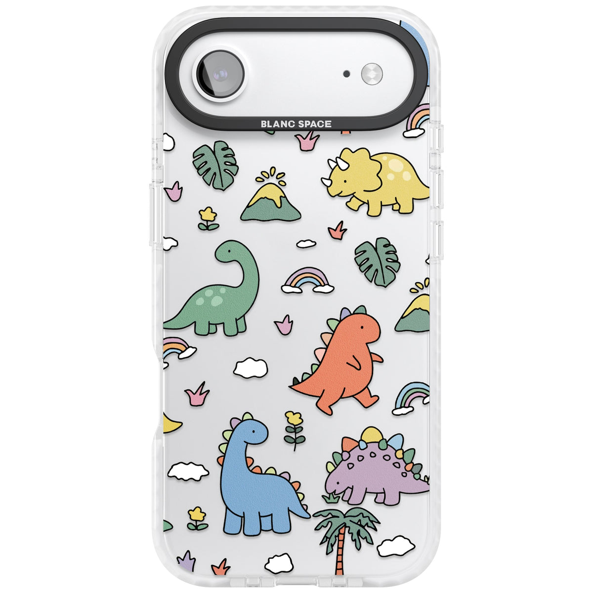 Cute Dino Pattern iPhone Air Impact Clear Phone Case front