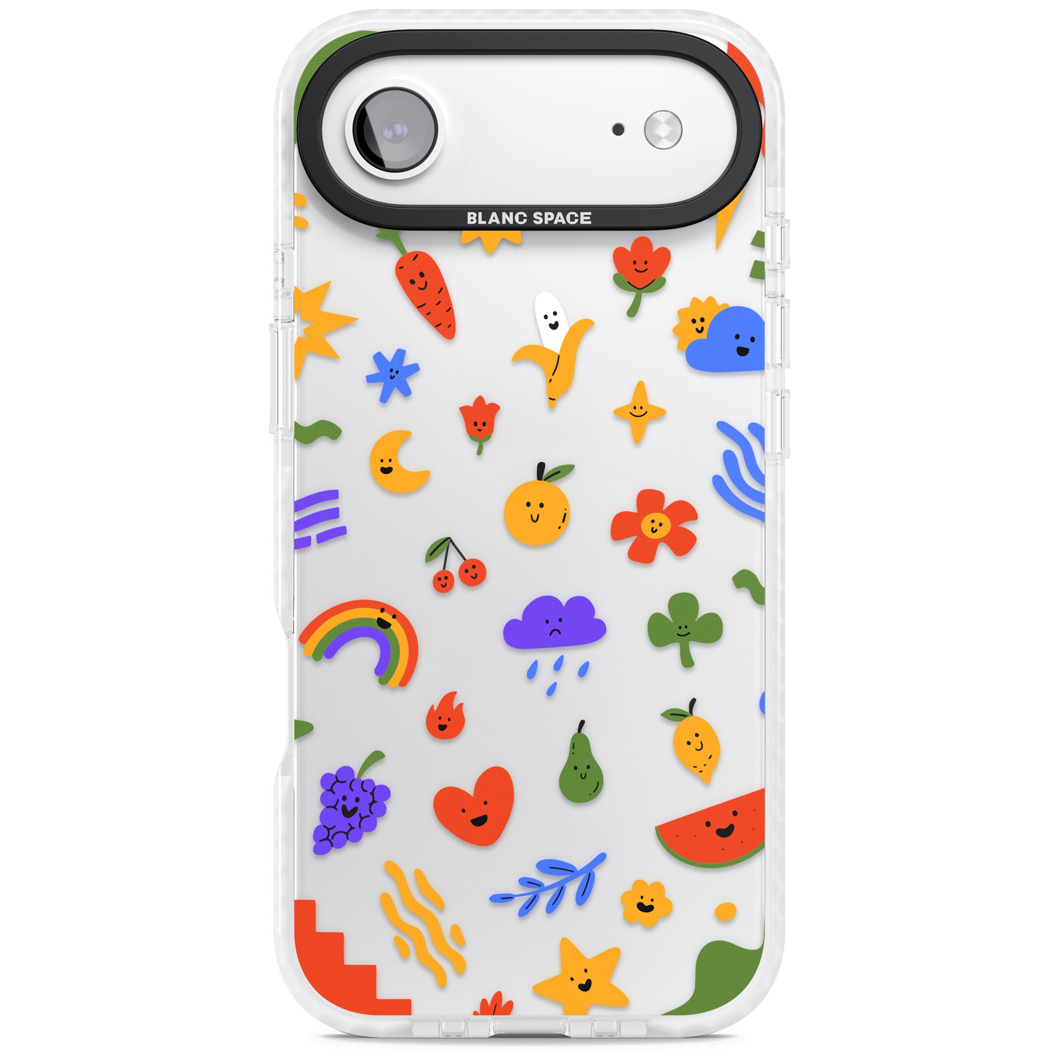 Quirky Cute Icon Pattern iPhone 17 Air Impact Clear Phone Case