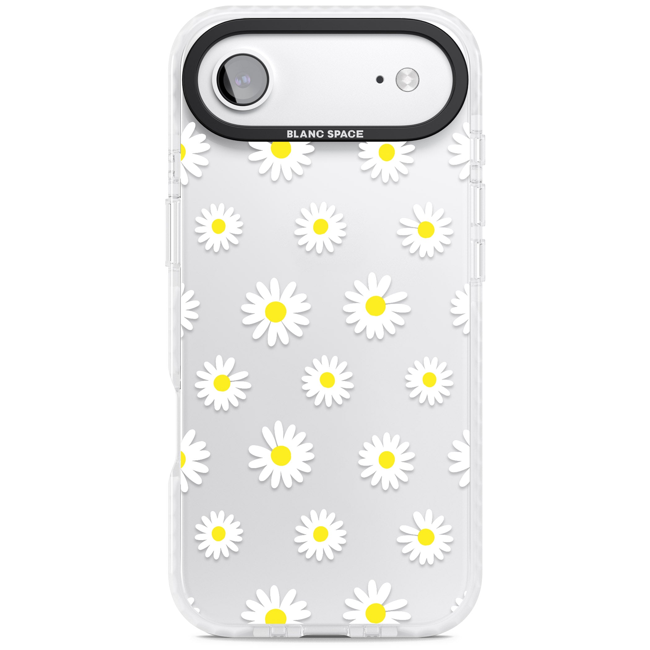 Personalised White Daisy Pattern iPhone 17 Air Impact Clear Phone Case